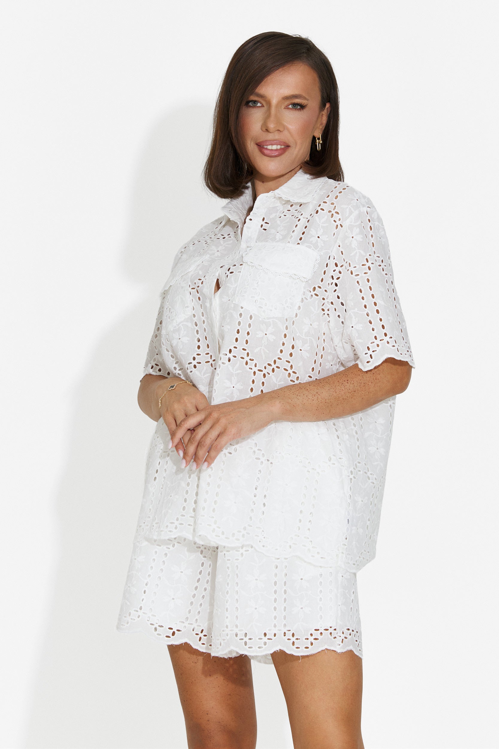 Women's set shirt + white shorts Clarya Bogas
