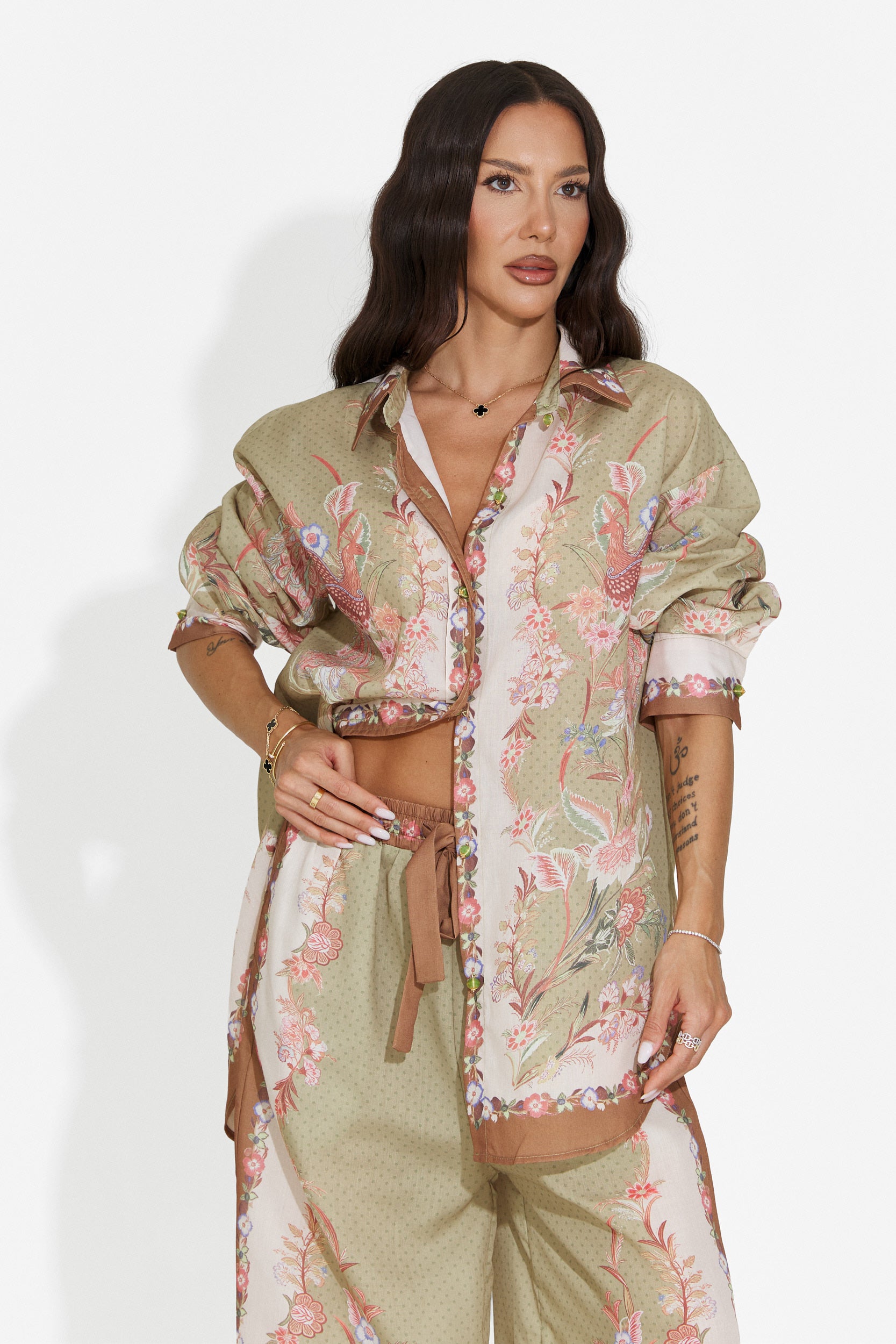 Women's set shirt + green pants Lazyra Bogas