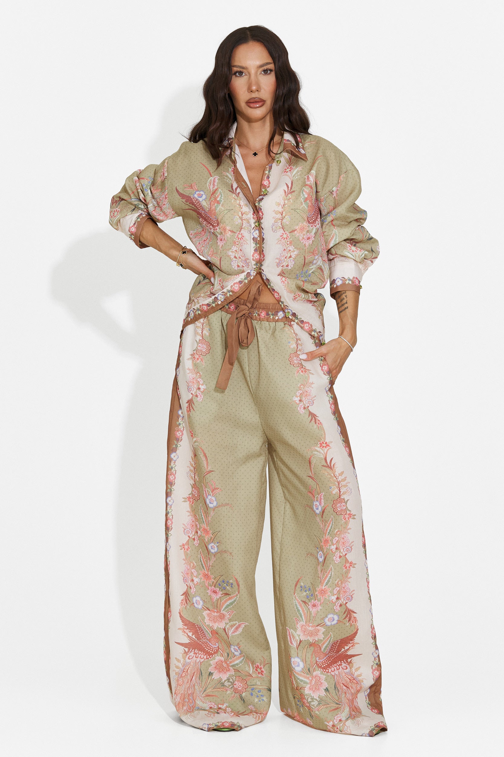 Women's set shirt + green pants Lazyra Bogas