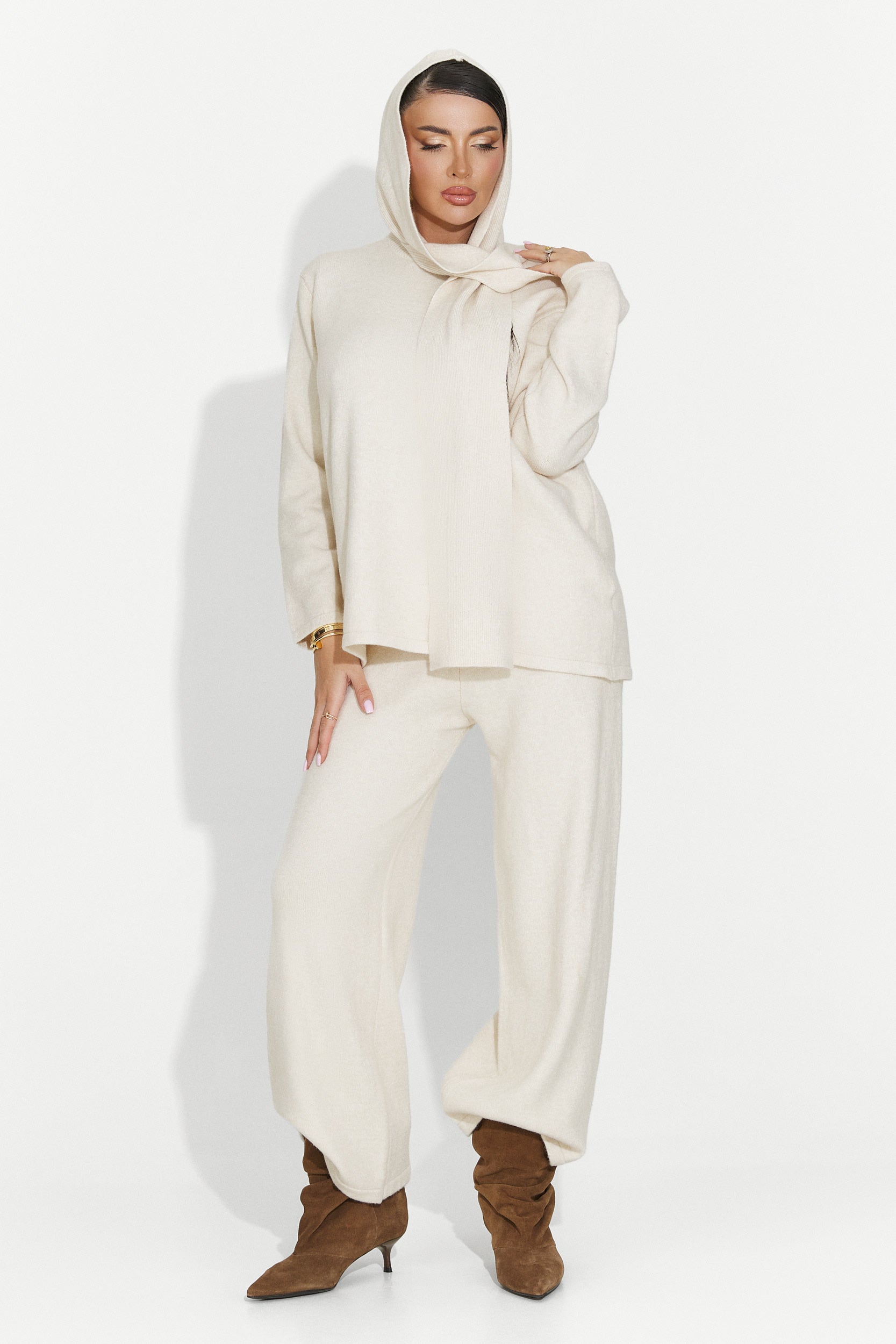 Beiges Damen-Freizeitset Vencilie Bogas