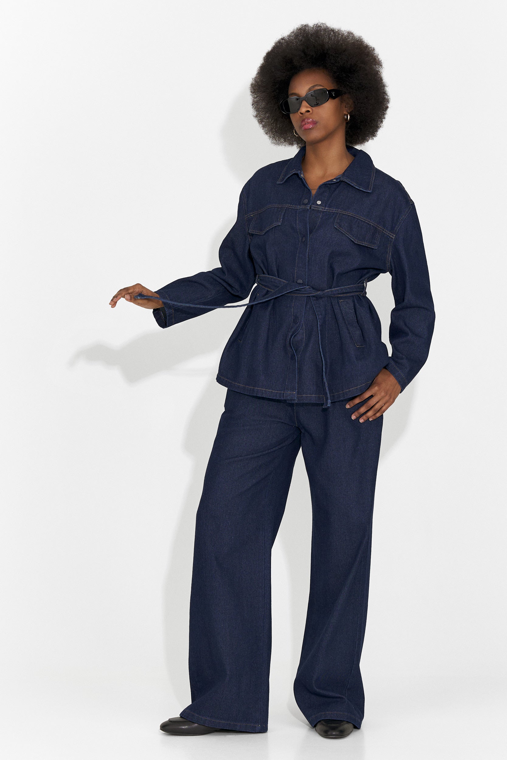 Granatowy, codzienny garnitur dla kobiet Isabele Bogas