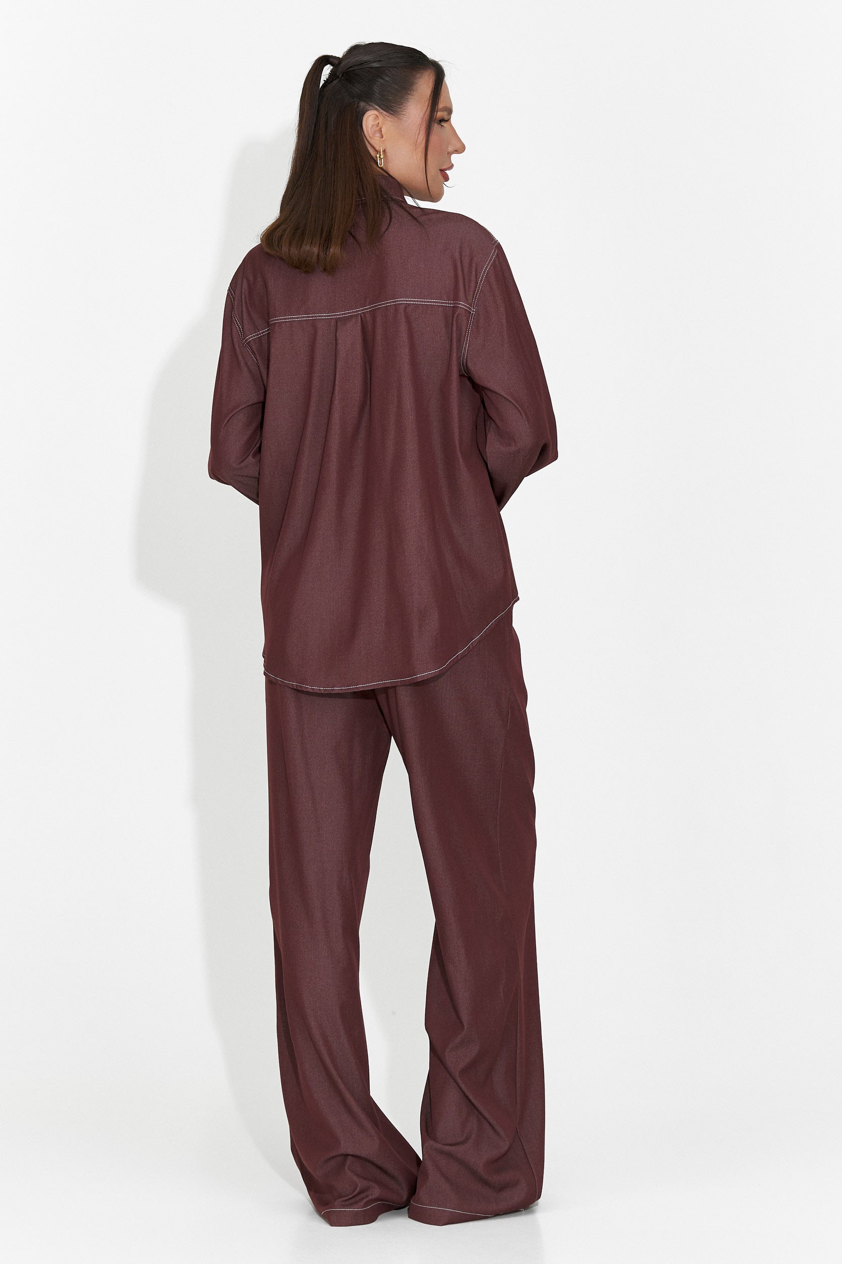 Zunaira Bogas Casualny Garnitur dla Kobiet w Kolorze Bordowym