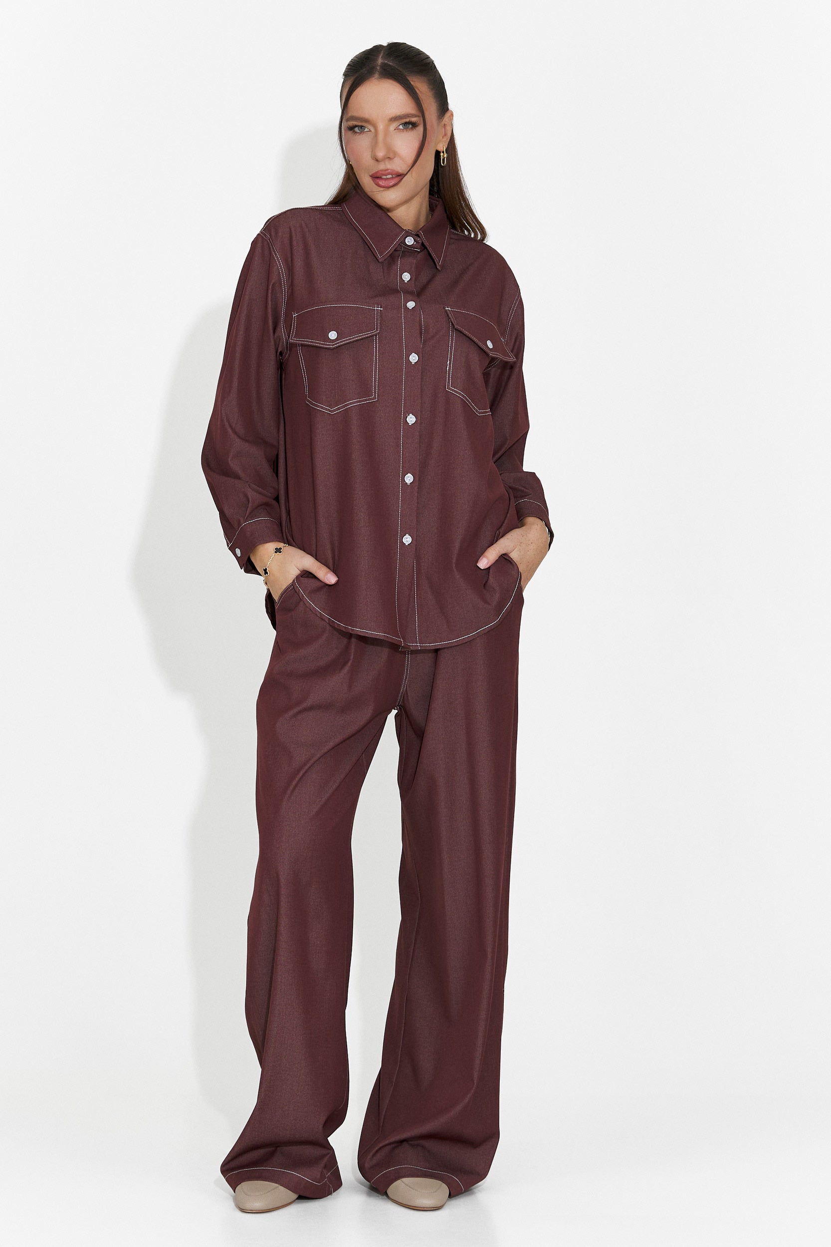 Ensemble femme décontracté bordeaux Zunaira Bogas