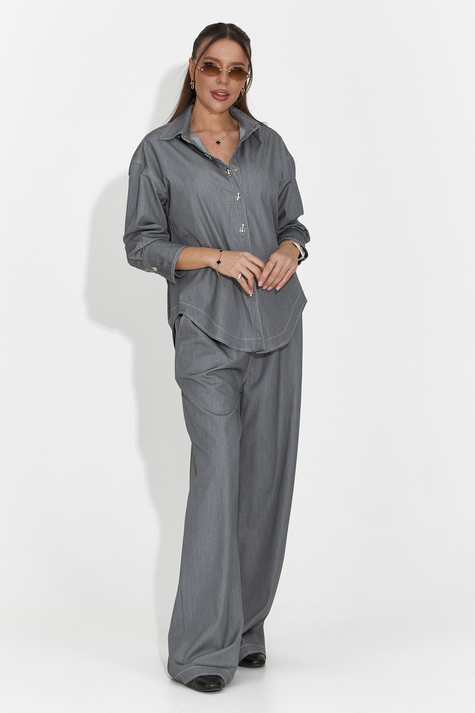 Elisio Bogas Casualny Szary Garnitur Damski