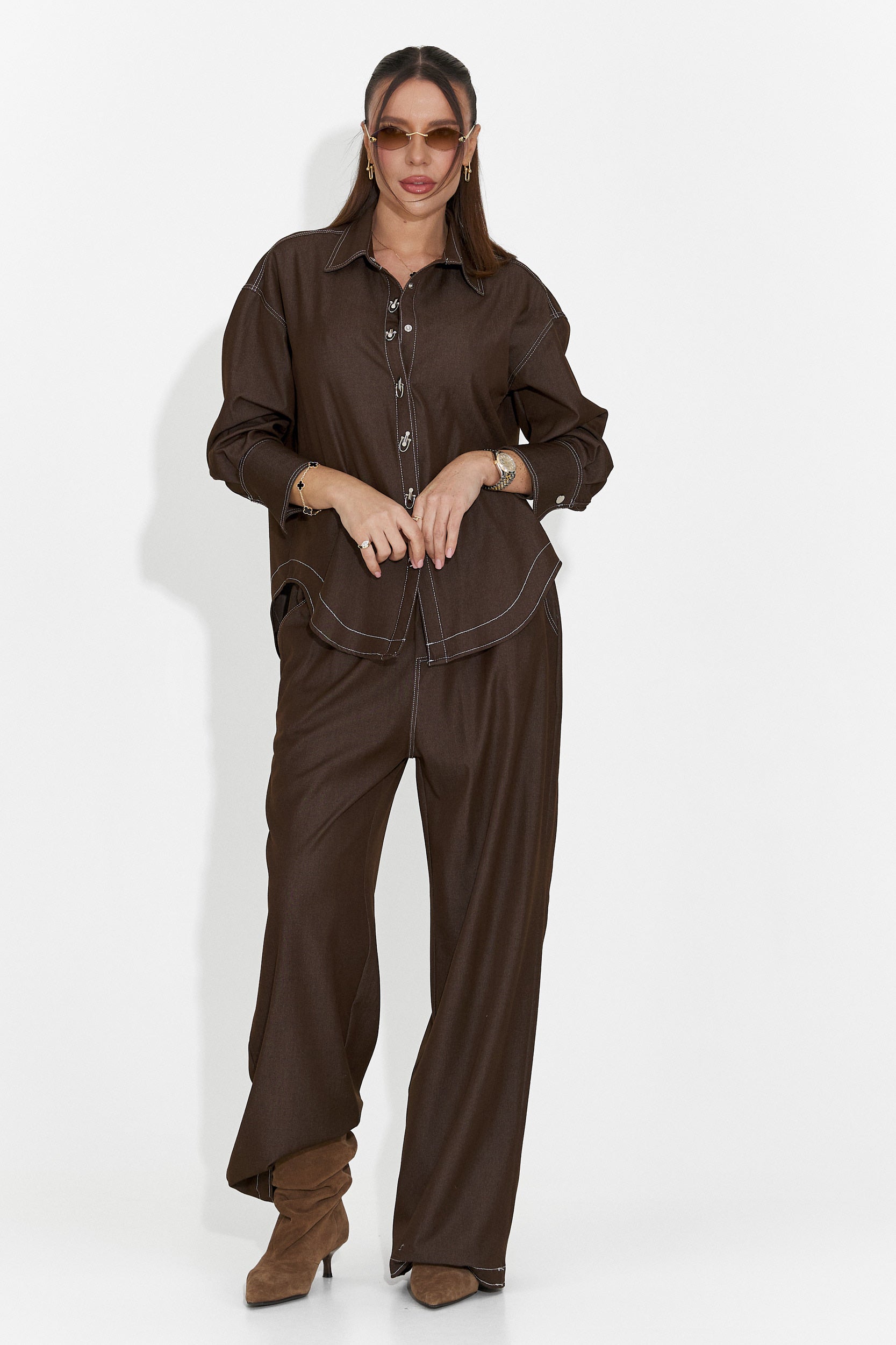 Σετ γυναικείο καθημερινό καφέ Elisio Bogas