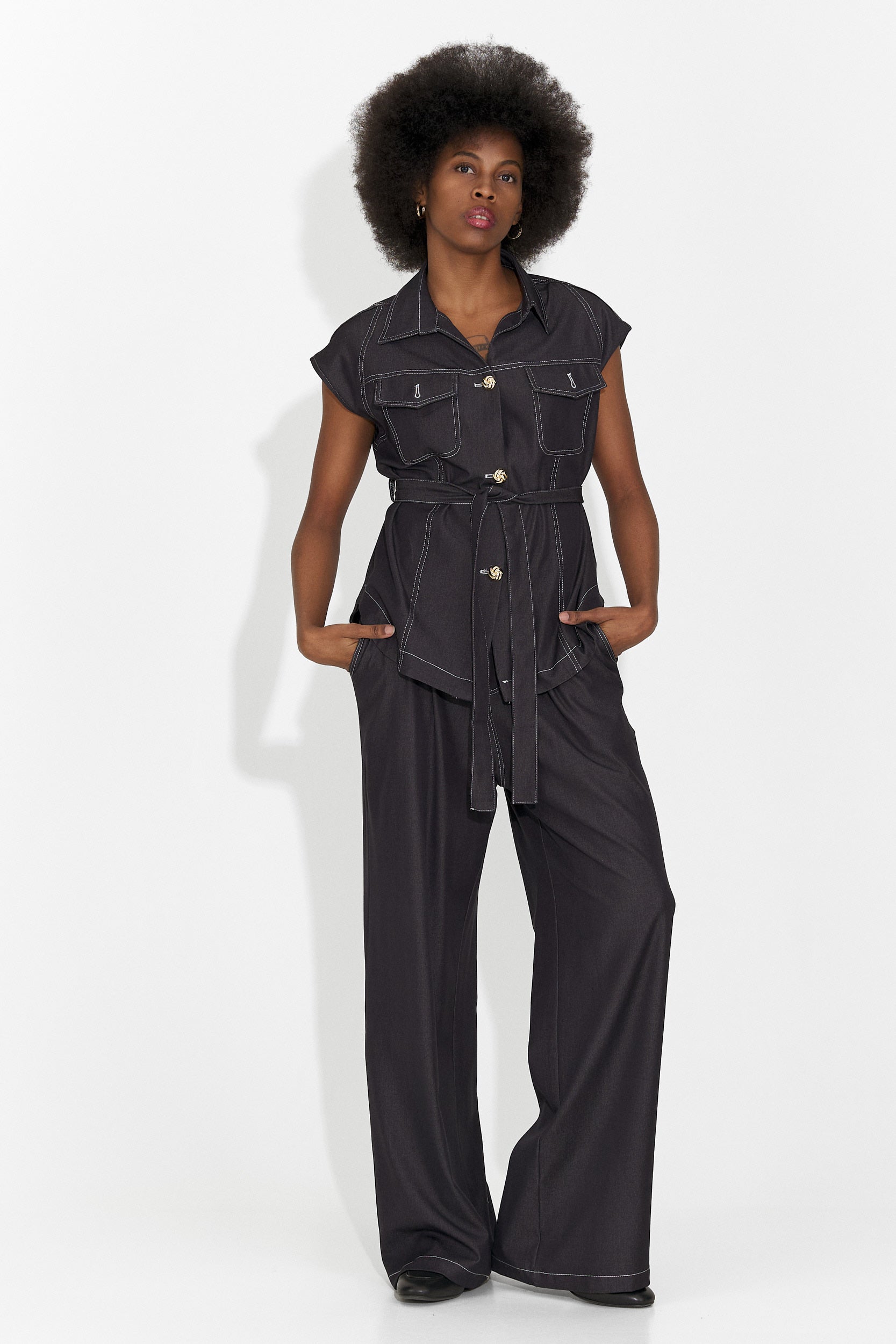 Czarny, codzienny garnitur dla kobiet Enolia Bogas