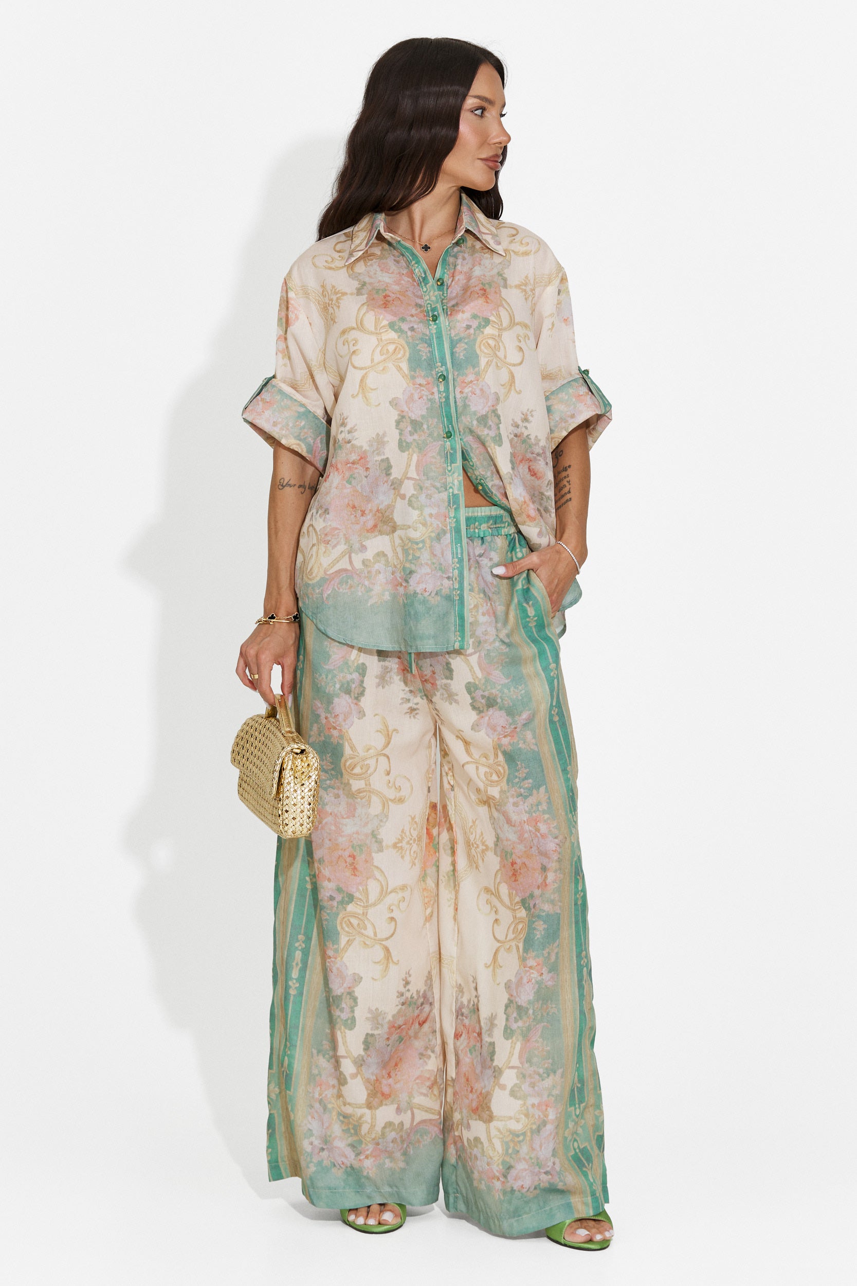 Women's casual green set Nezela Bogas