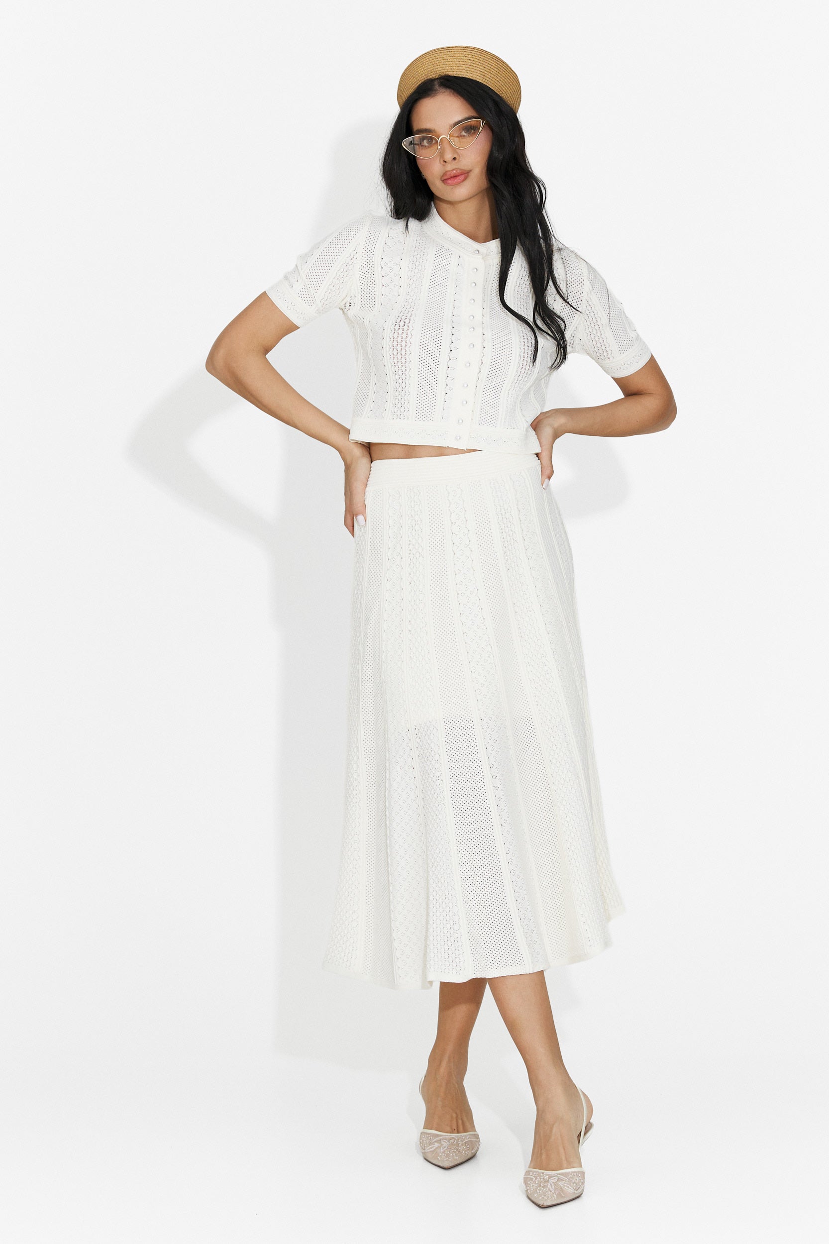 Denilia Bogas women's suit with cream skirt