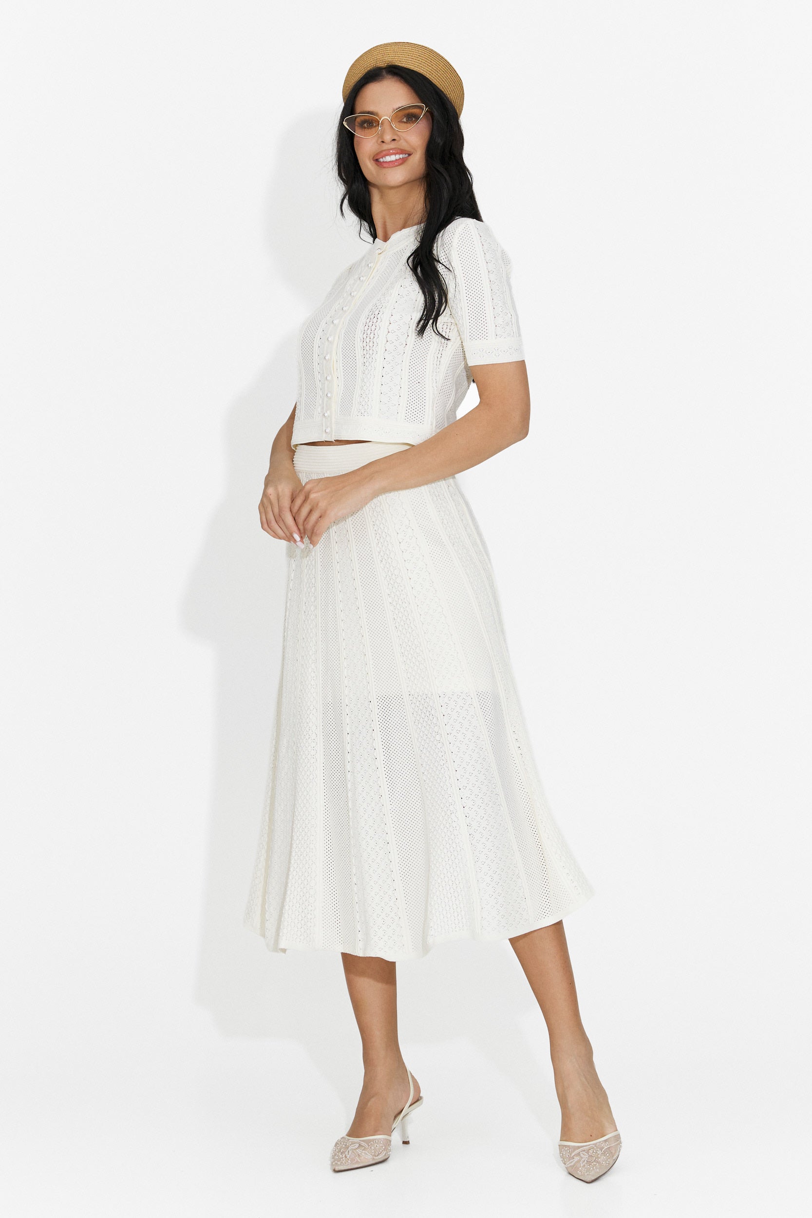 Denilia Bogas women's suit with cream skirt