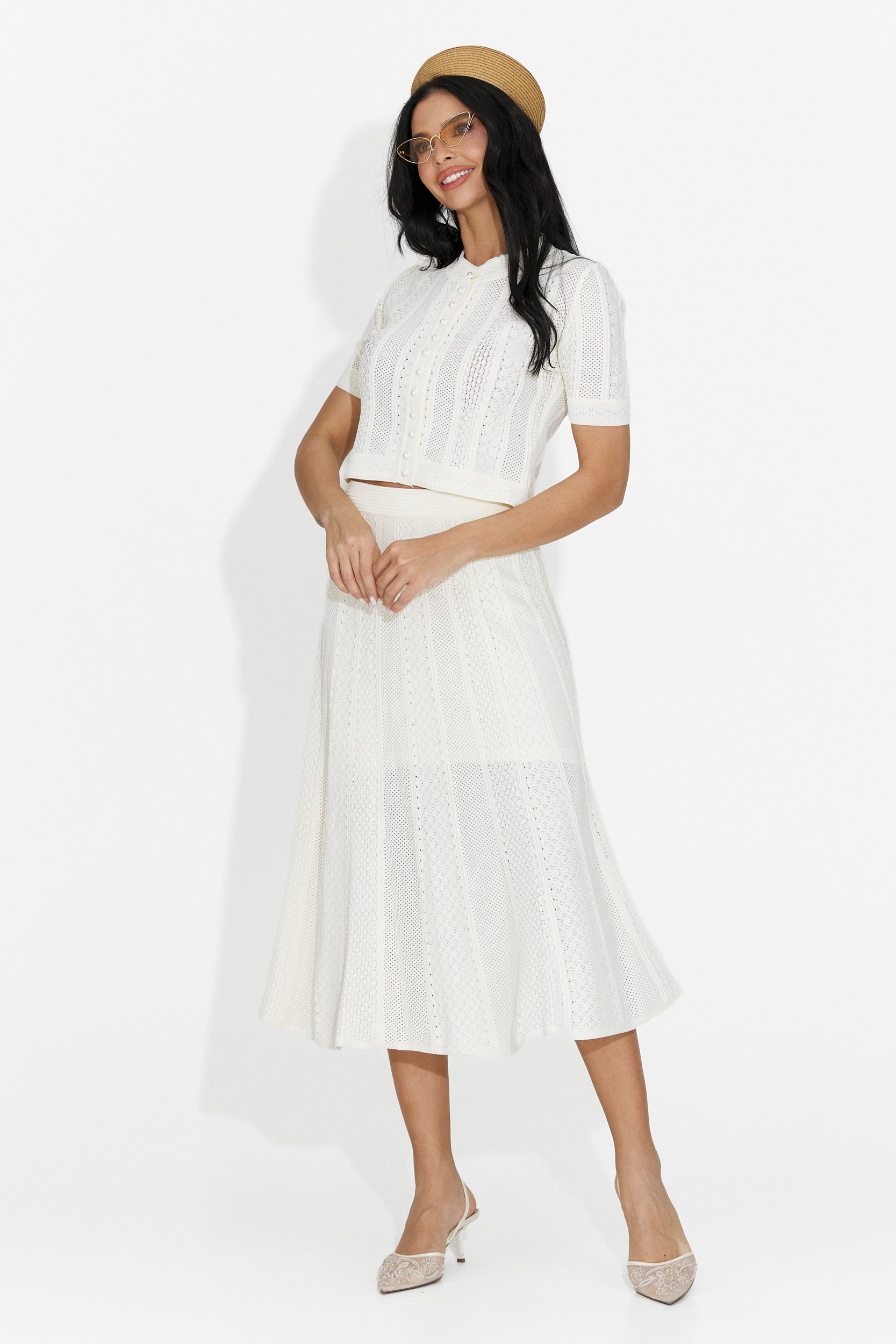 Denilia Bogas women's suit with cream skirt