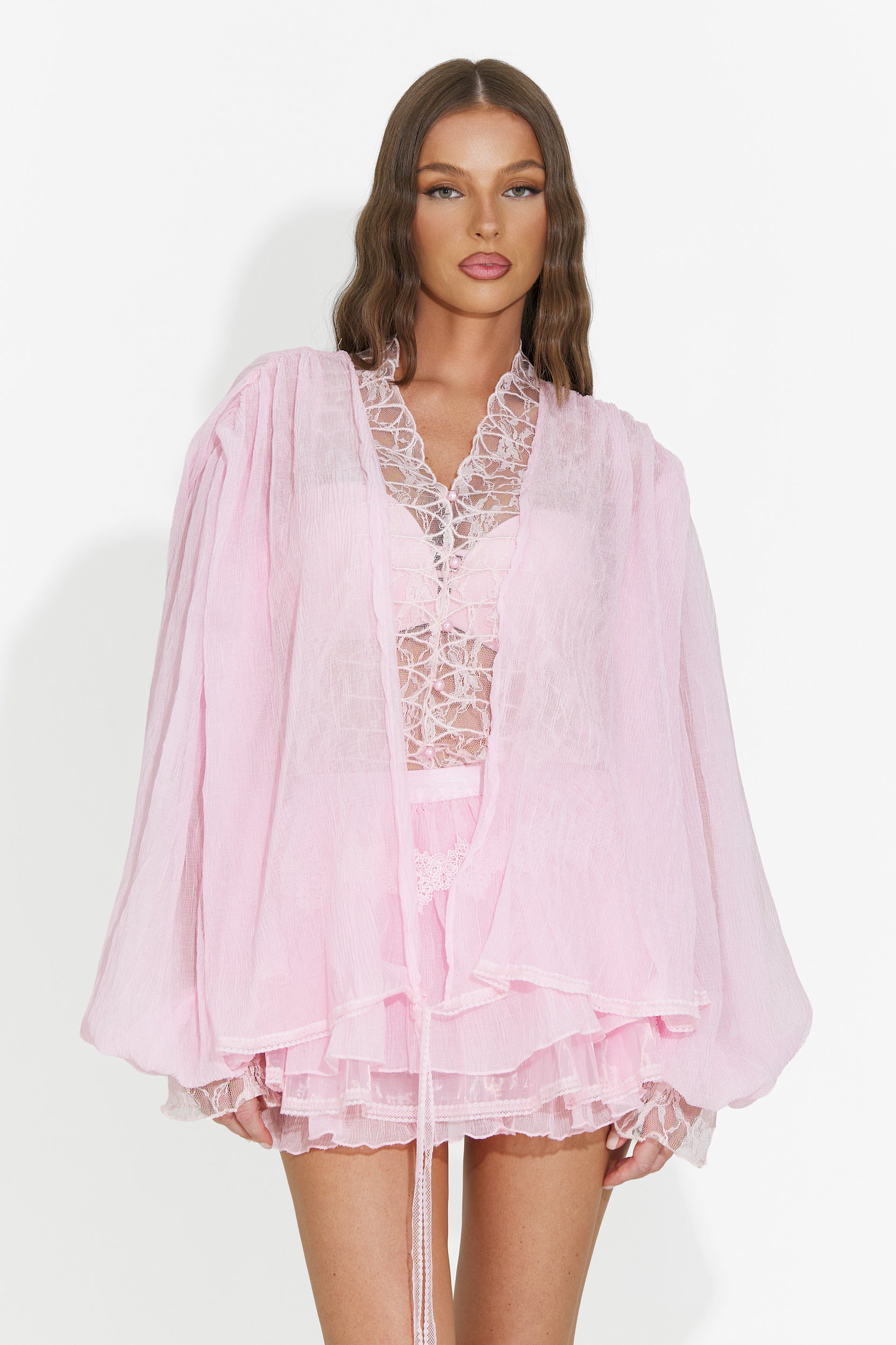 Casual pink women's skirt and pants set Ginevria Bogas