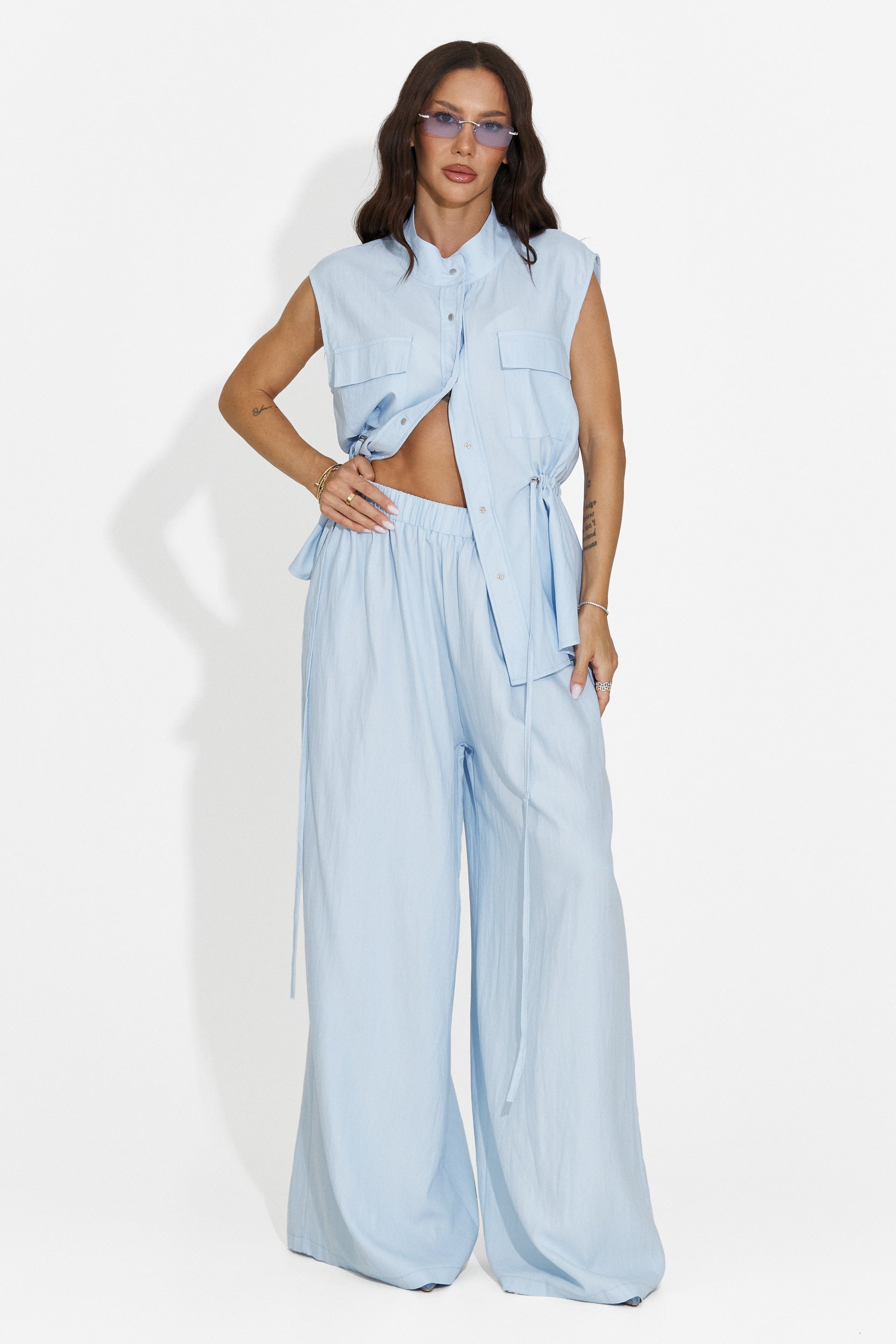 Ensemble femme avec pantalon bleu Yvaine Bogas