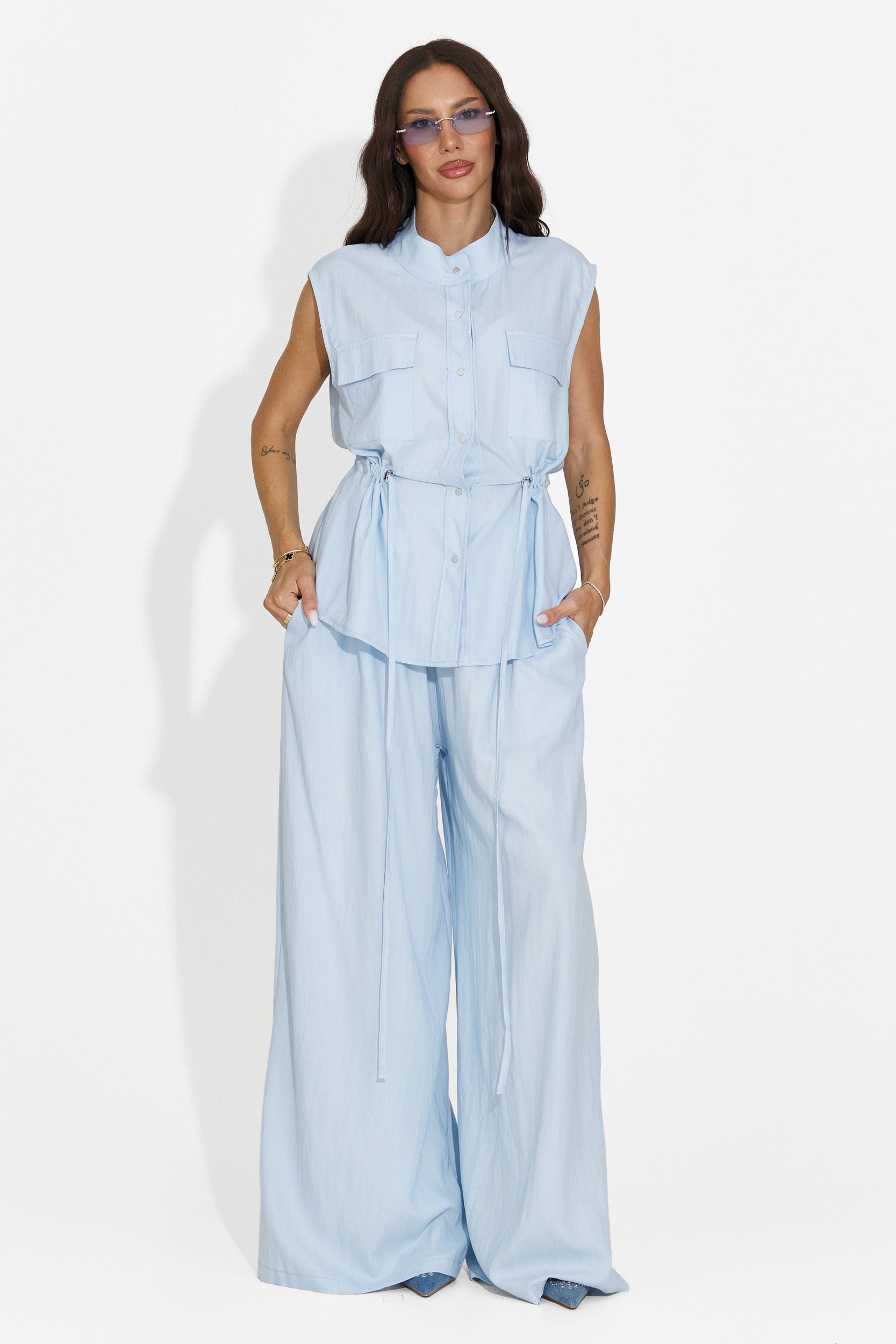 Ensemble femme avec pantalon bleu Yvaine Bogas
