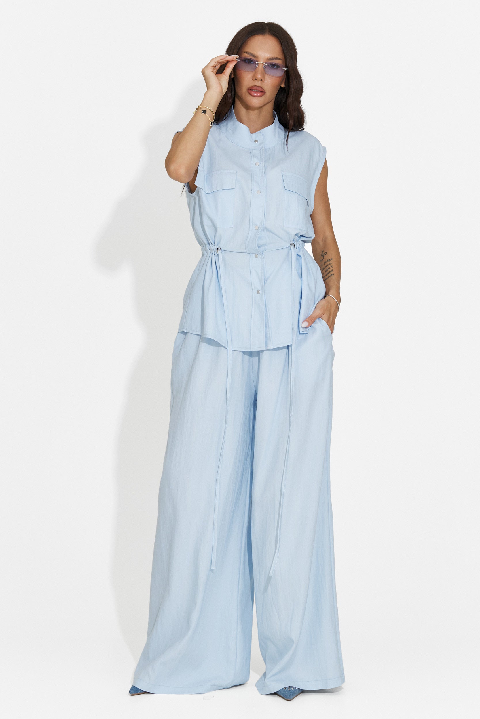 Ensemble femme avec pantalon bleu Yvaine Bogas