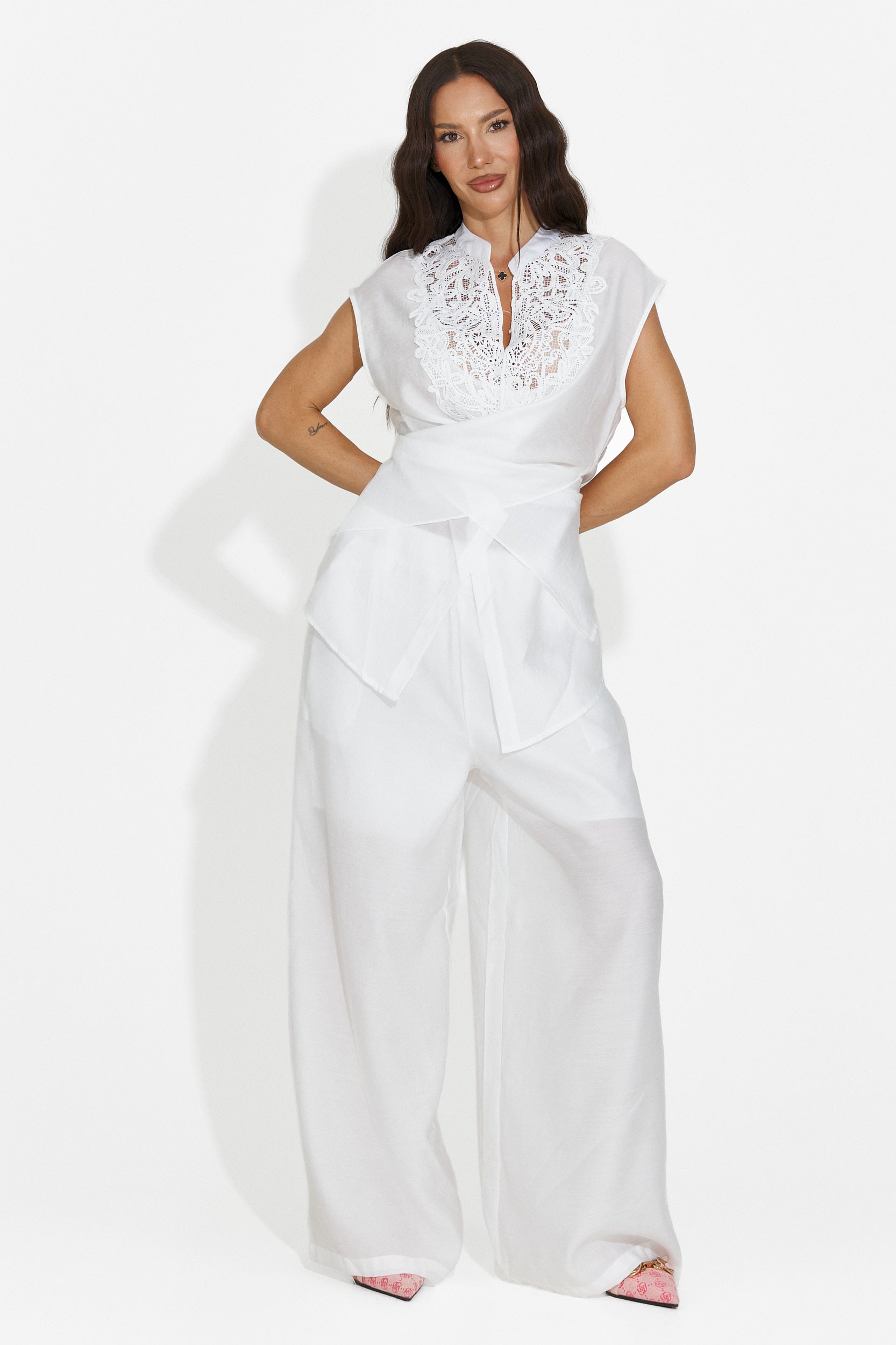 Ensemble avec pantalon long blanc pour femme Searcing Bogas