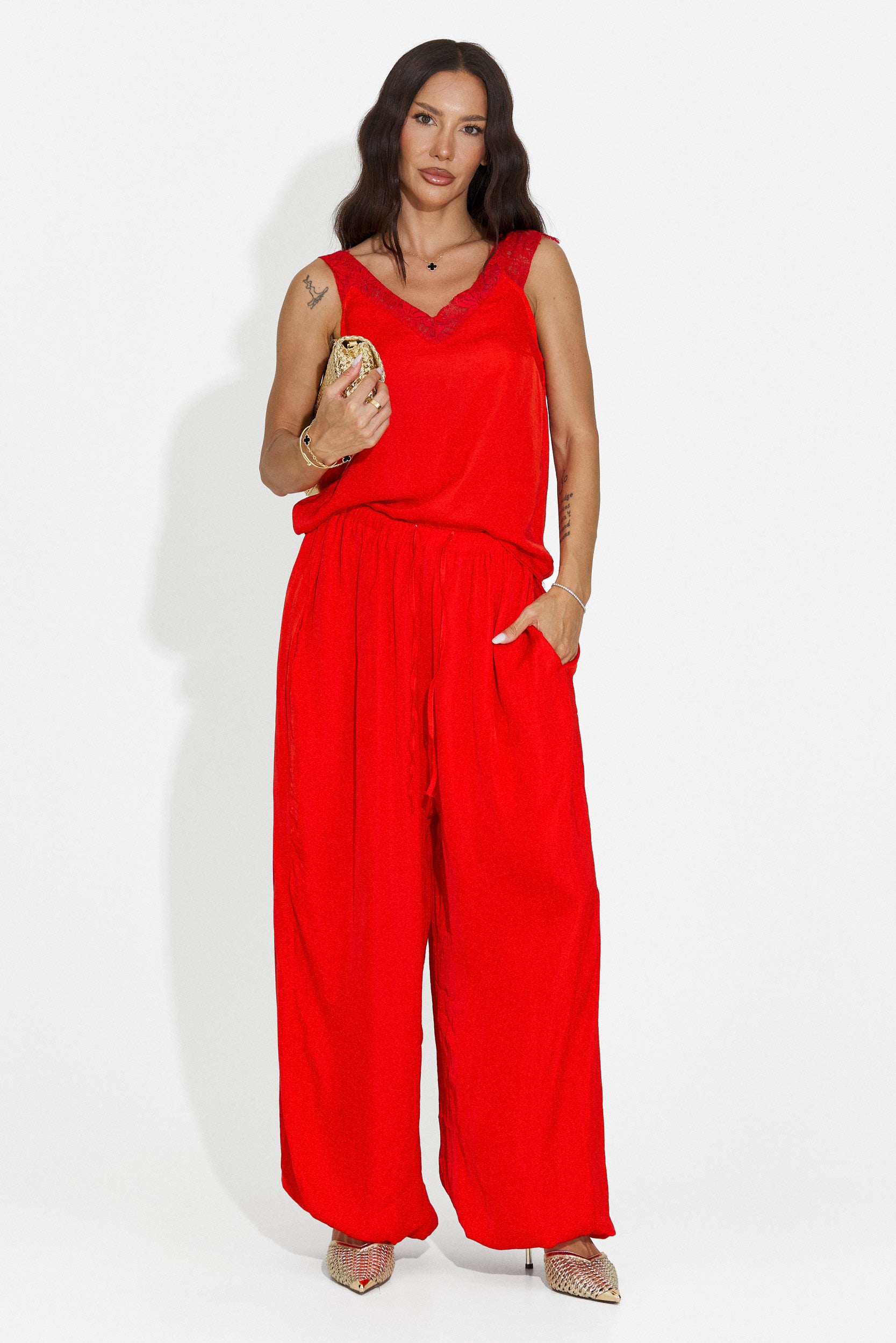 Women's set with red long pants Anaelia Bogas