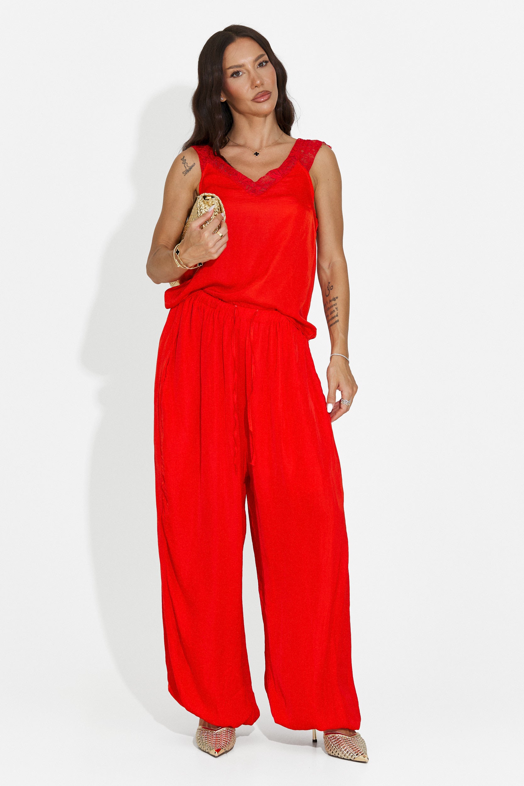Women's set with red long pants Anaelia Bogas
