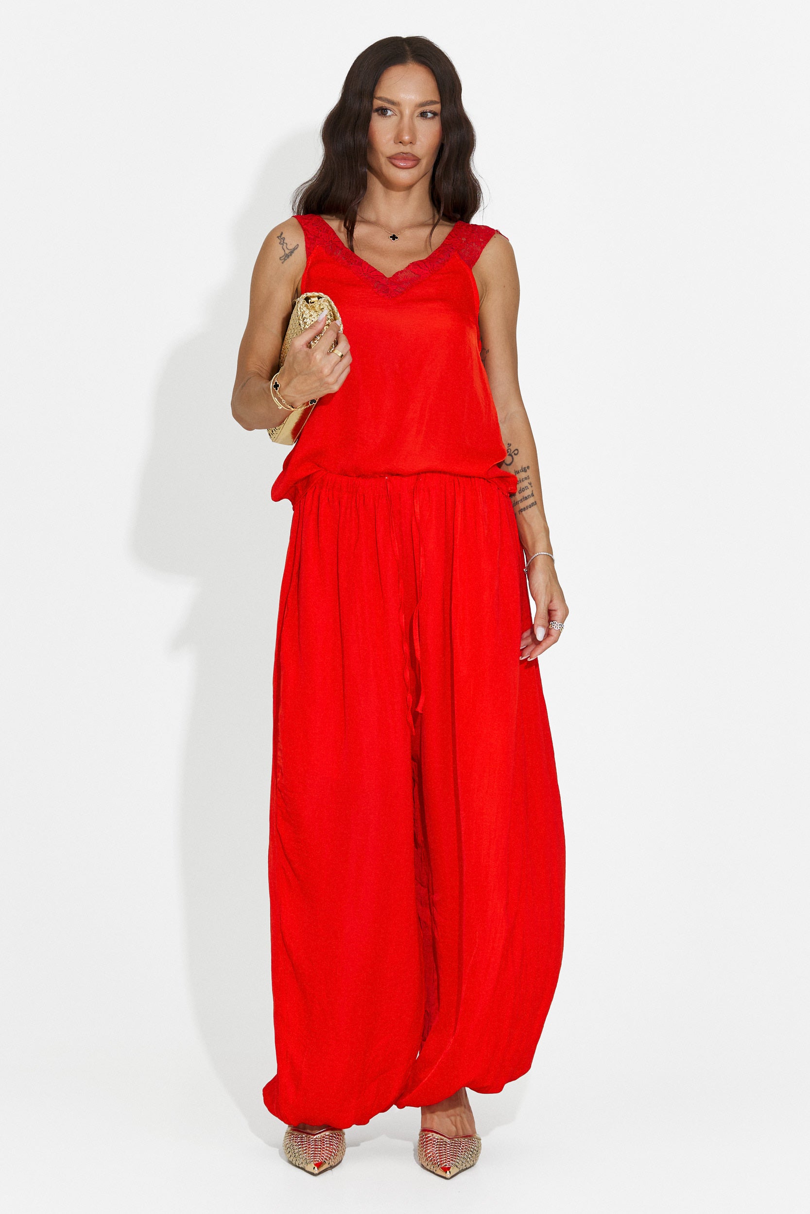 Women's set with red long pants Anaelia Bogas