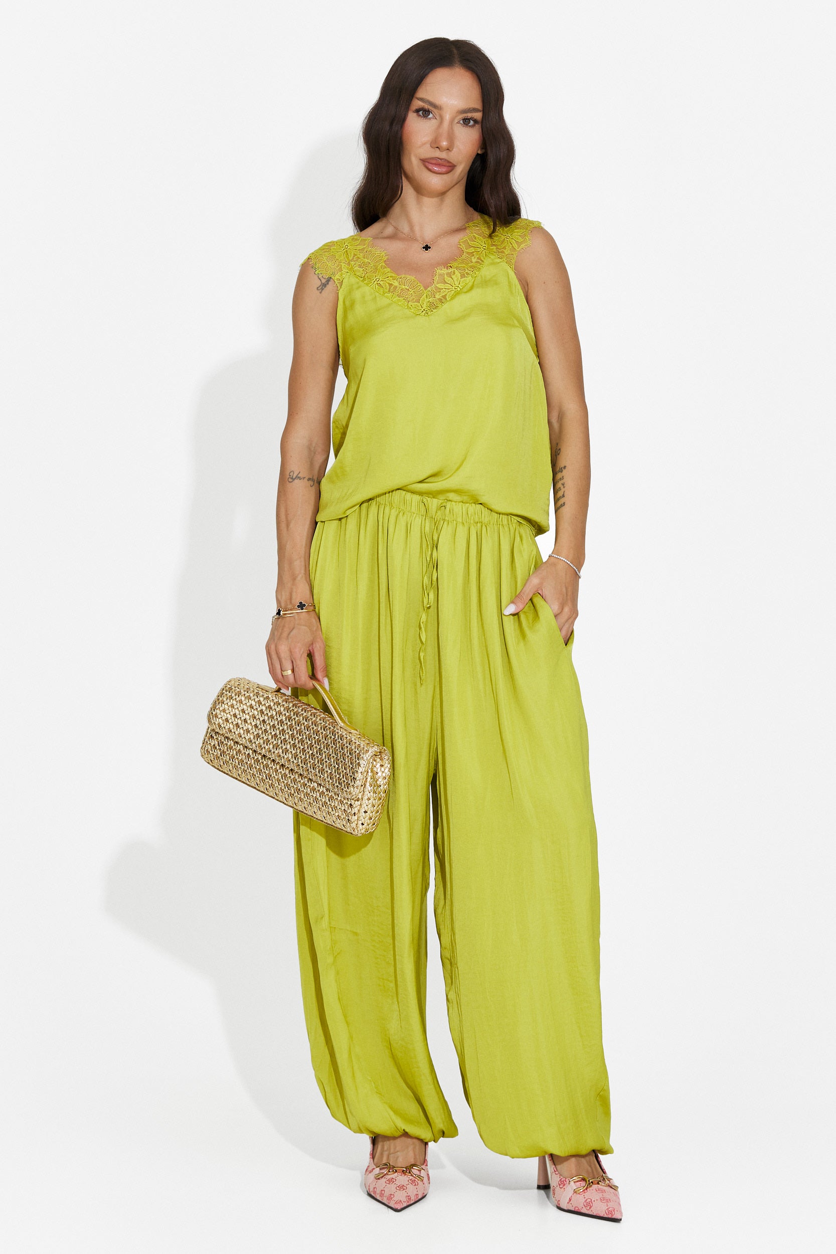 Women's set with green long pants Anaelia Bogas