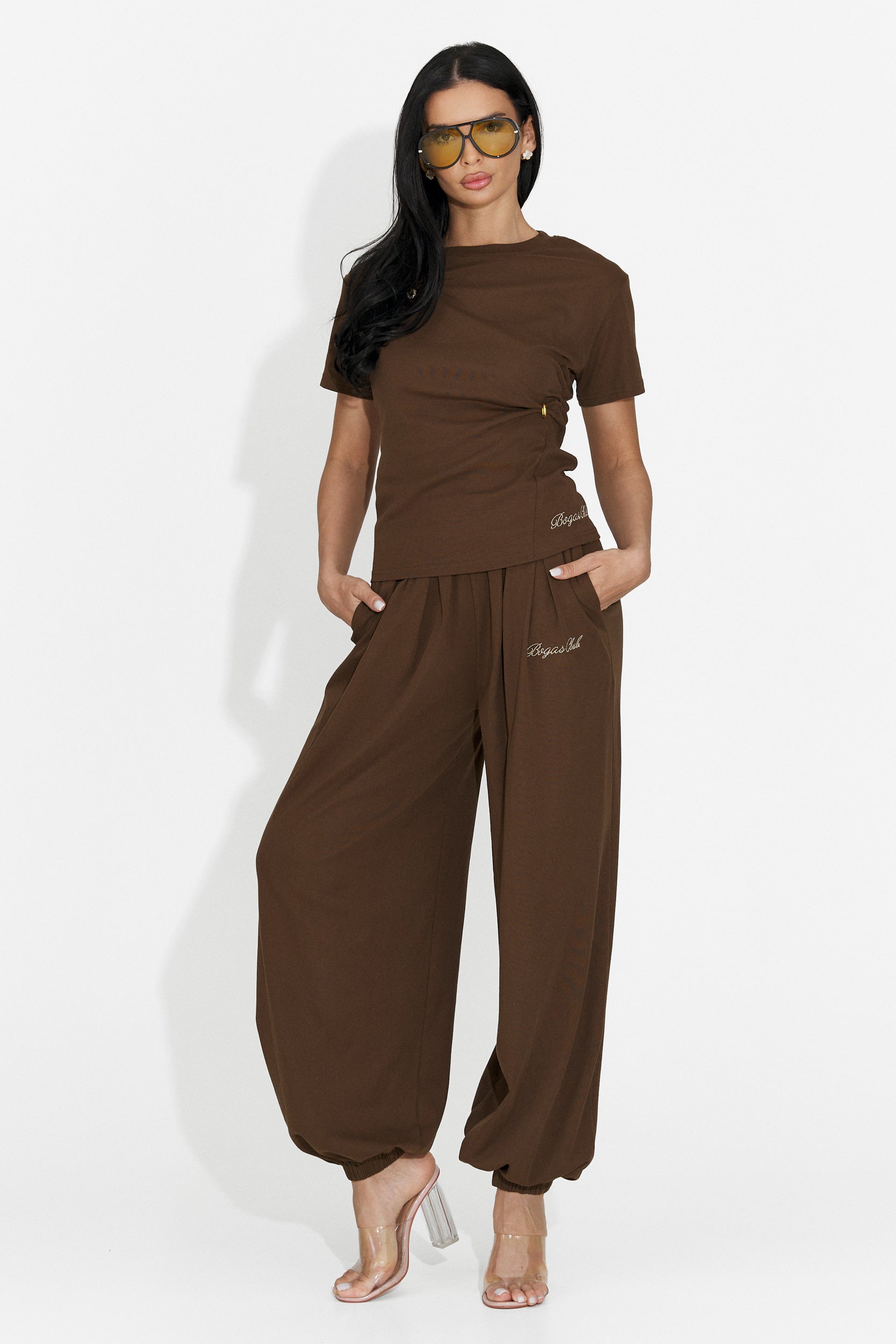 Leah Bogas Damenanzug mit braunen Hosen