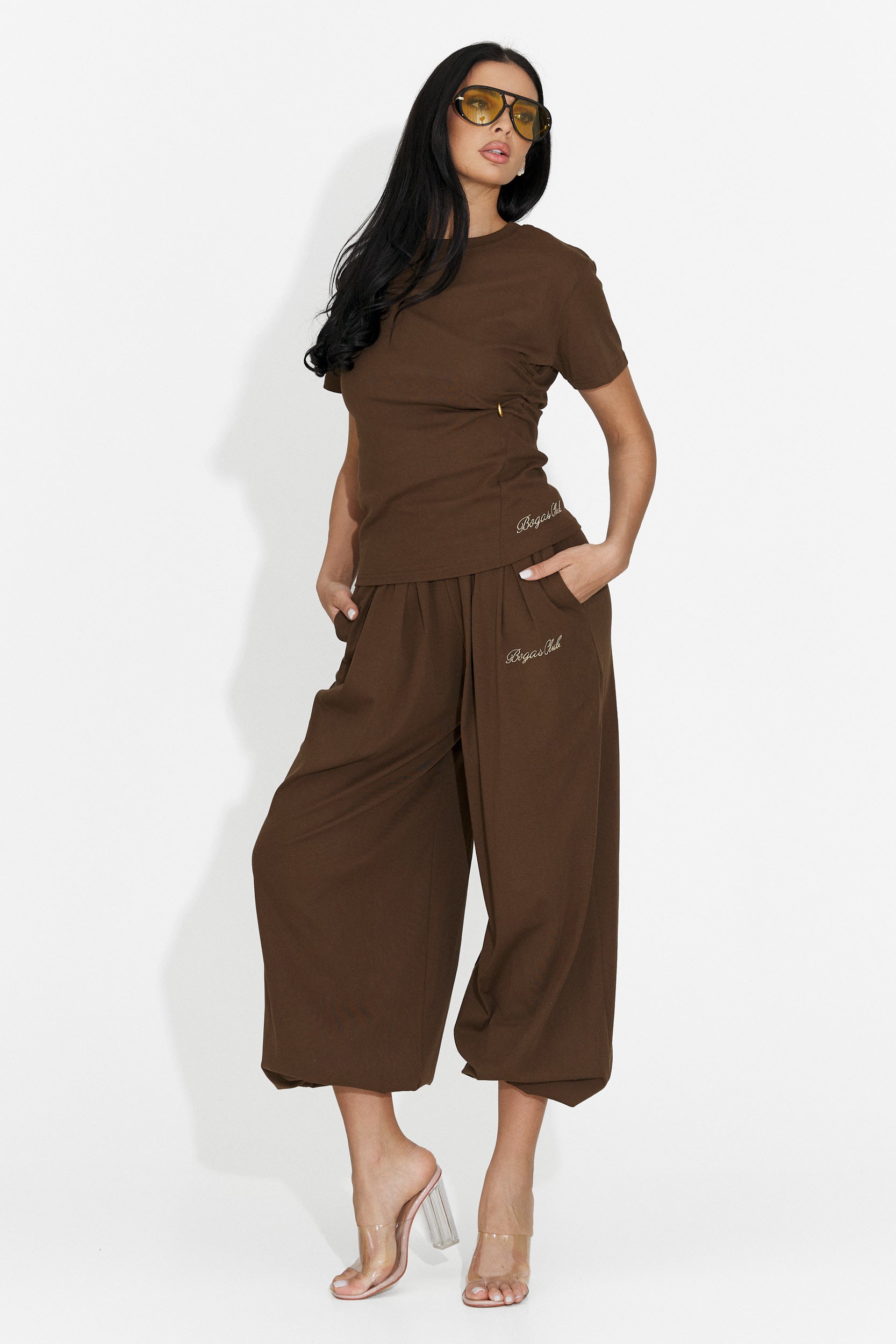 Leah Bogas Damenanzug mit braunen Hosen