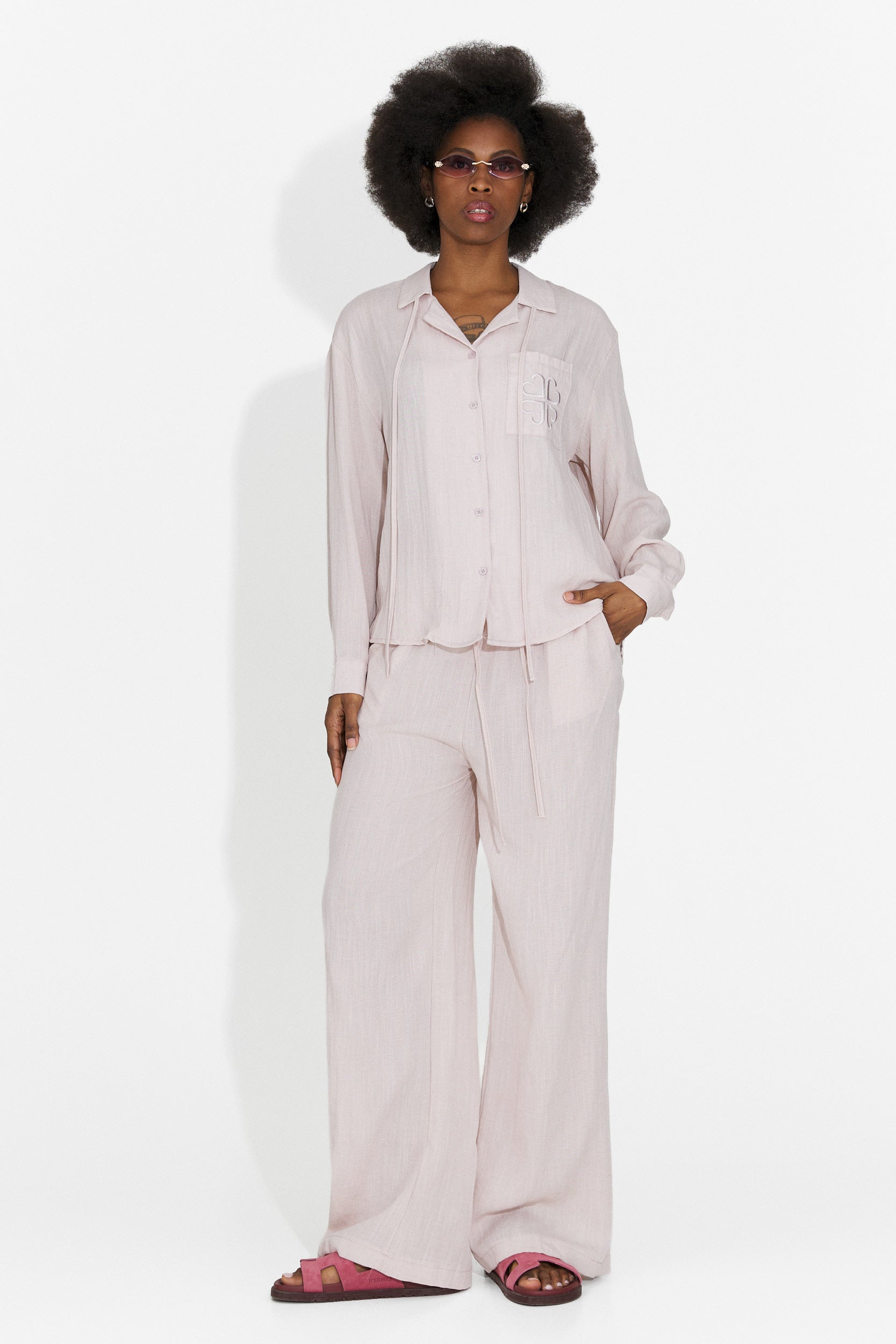 Aralia Bogas Women's Suit with Pink Trousers
