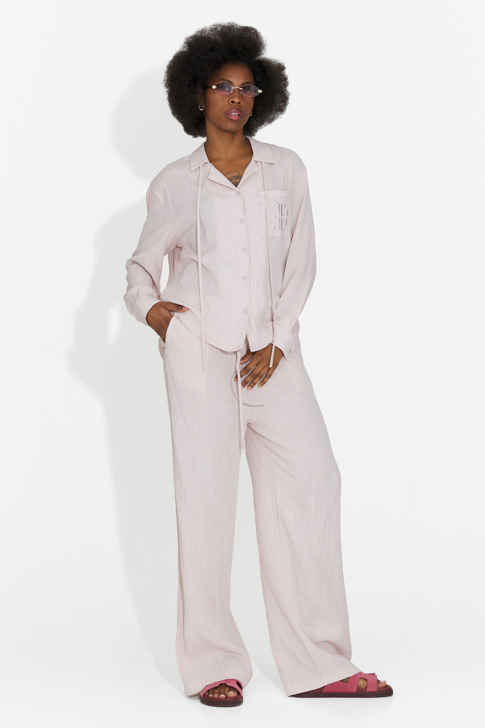 Aralia Bogas Women's Suit with Pink Trousers