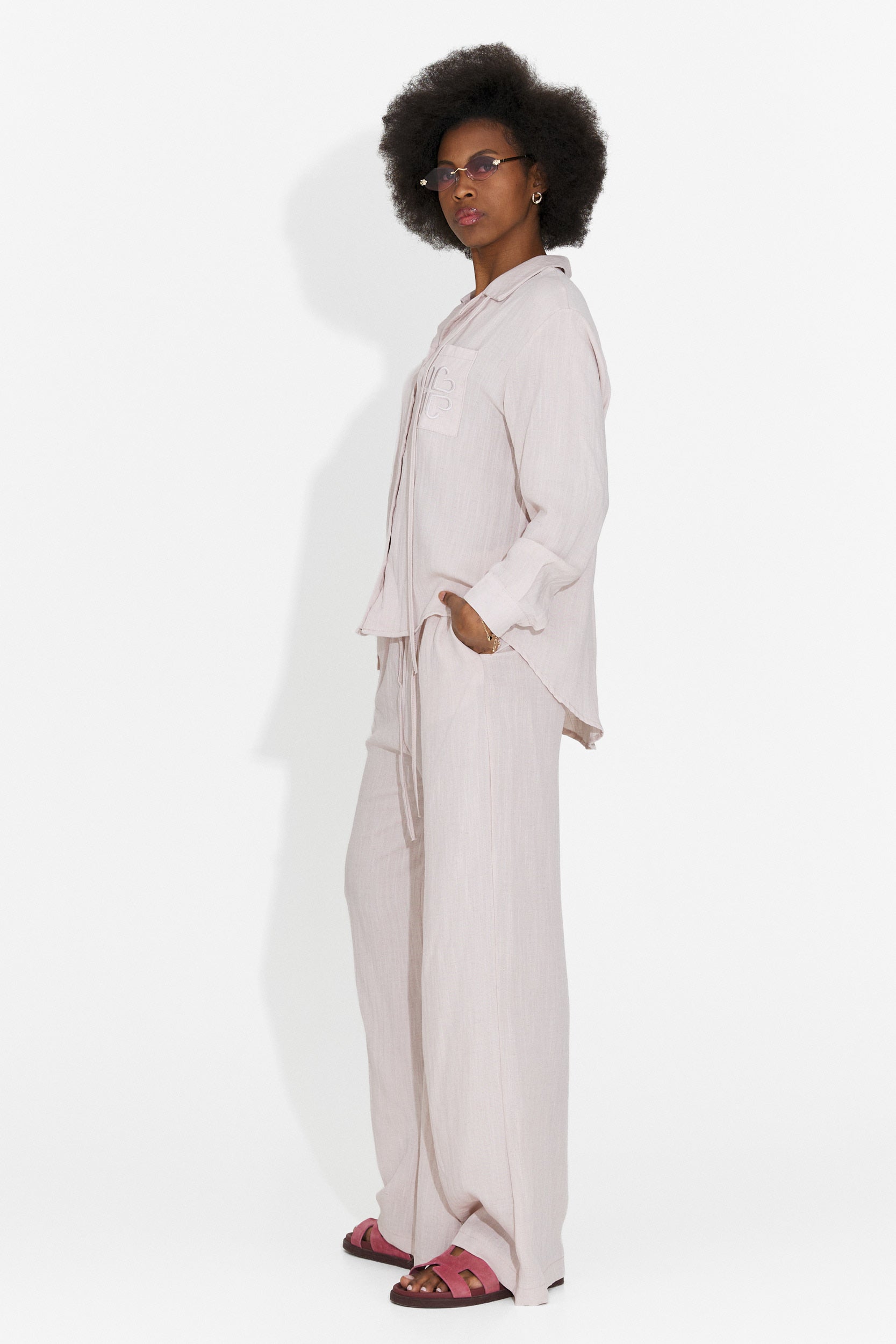Aralia Bogas Women's Suit with Pink Trousers