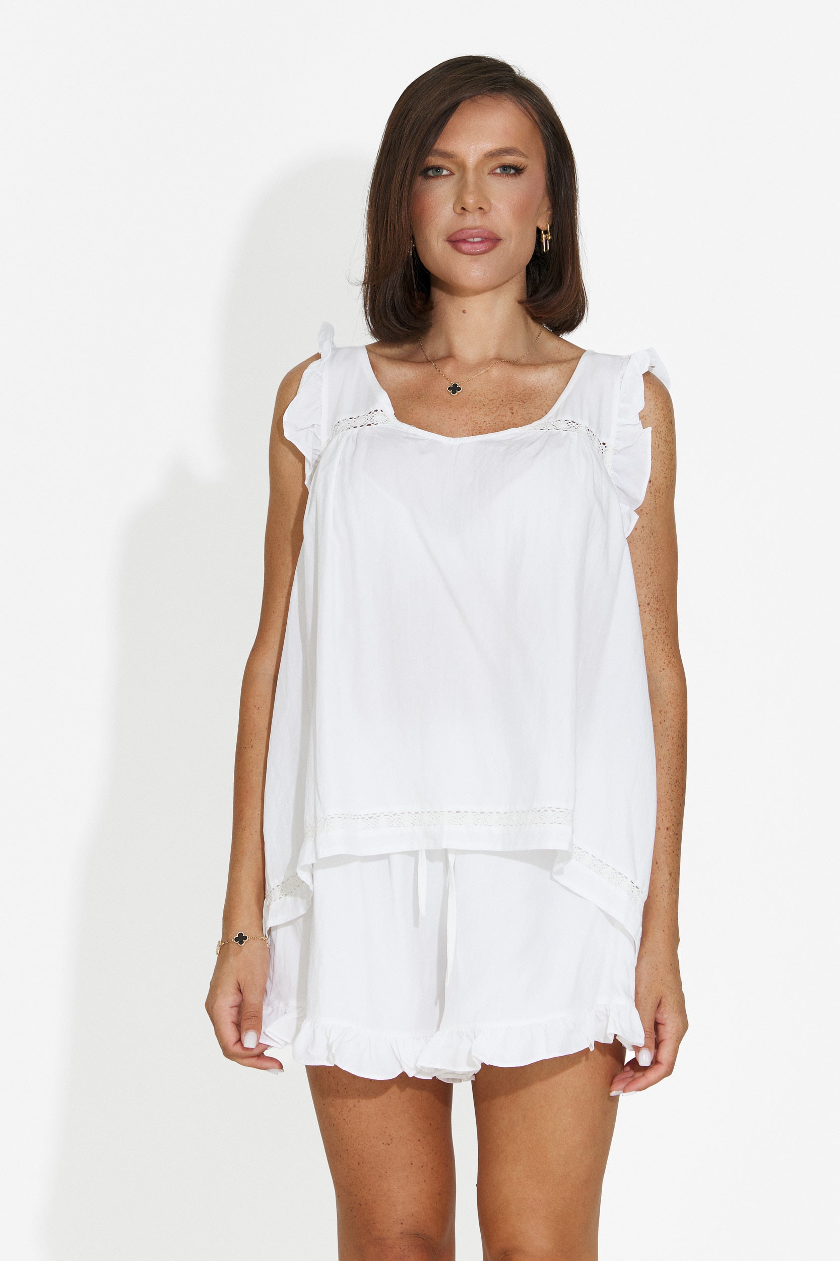 Women's set with short pants white Casiama Bogas