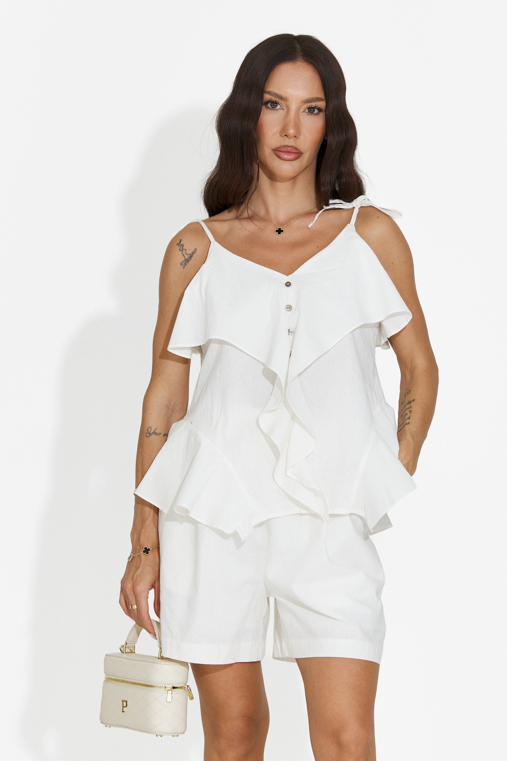 Women's set with short white pants Kanelia Bogas