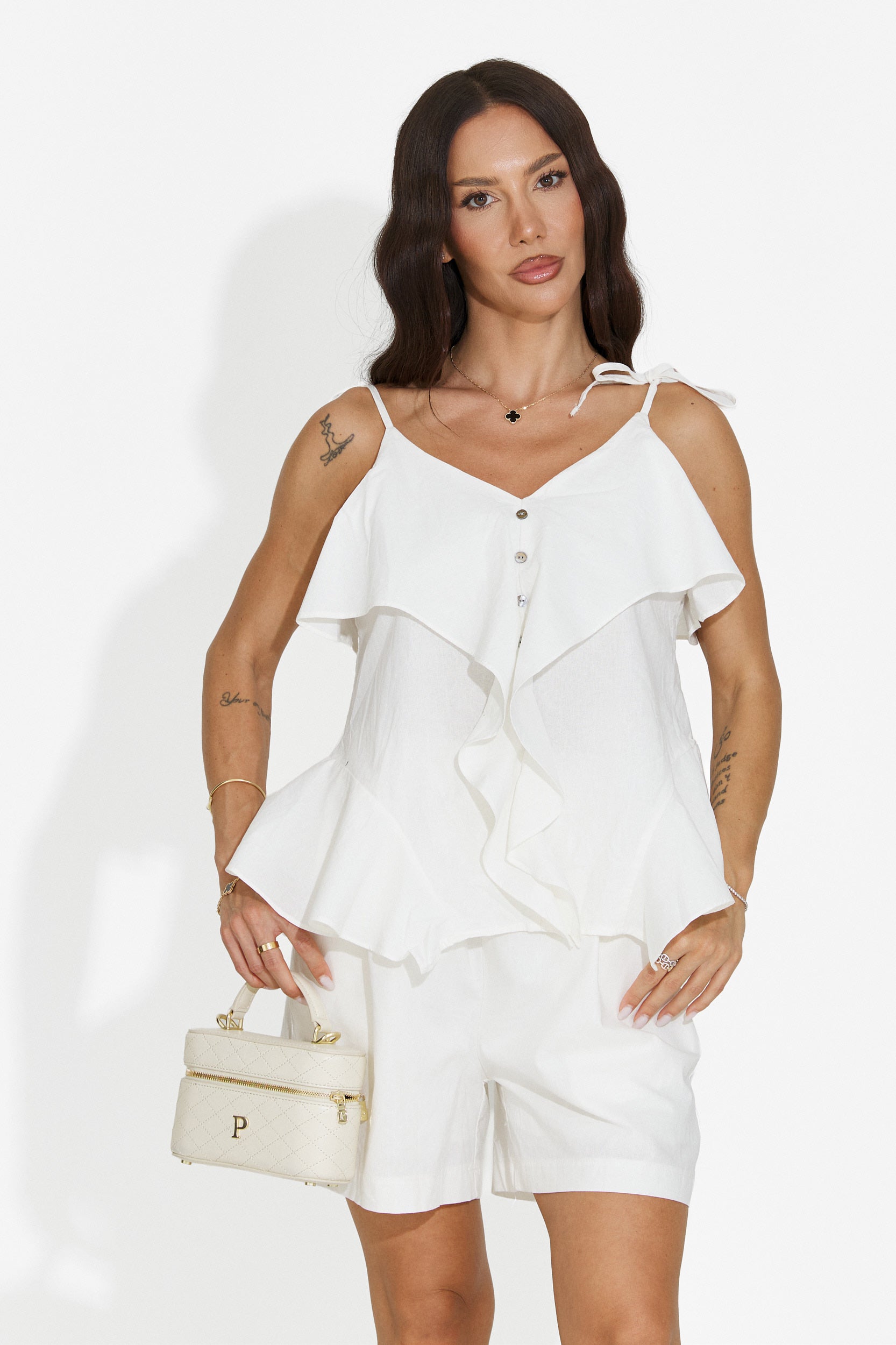Women's set with short white pants Kanelia Bogas