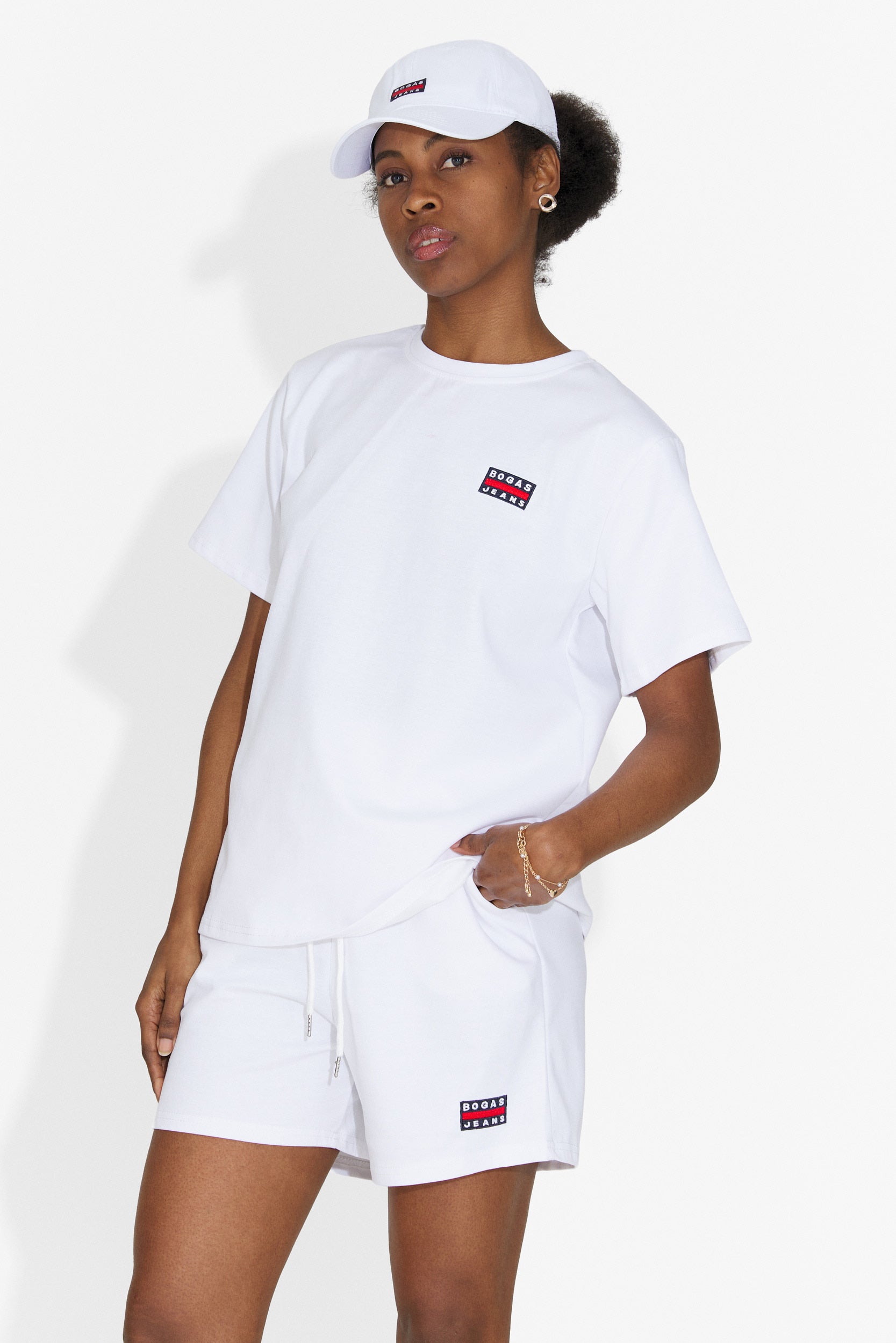Marva Bogas Women's Set with White Shorts