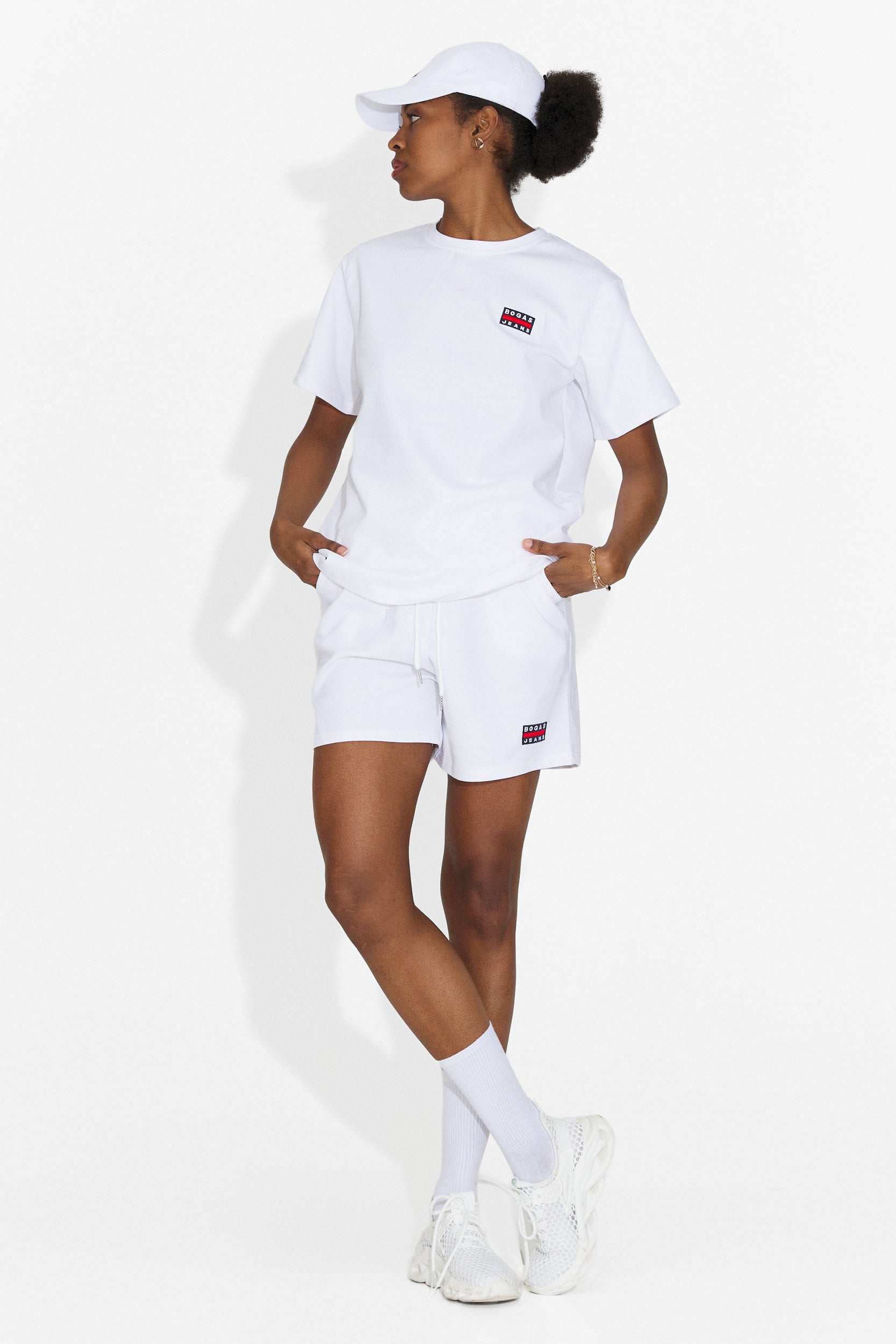 Marva Bogas Women's Set with White Shorts