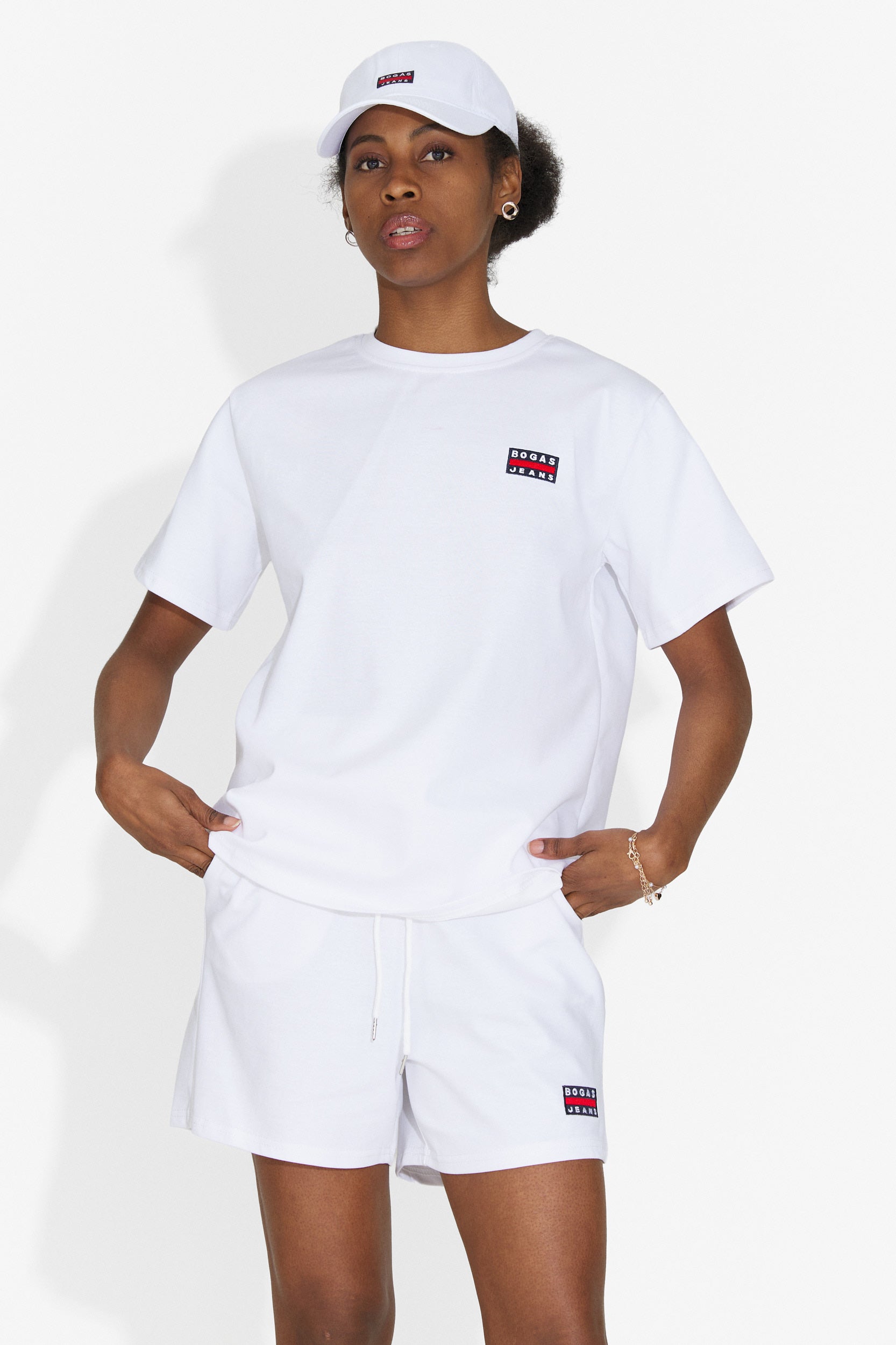 Marva Bogas Women's Set with White Shorts