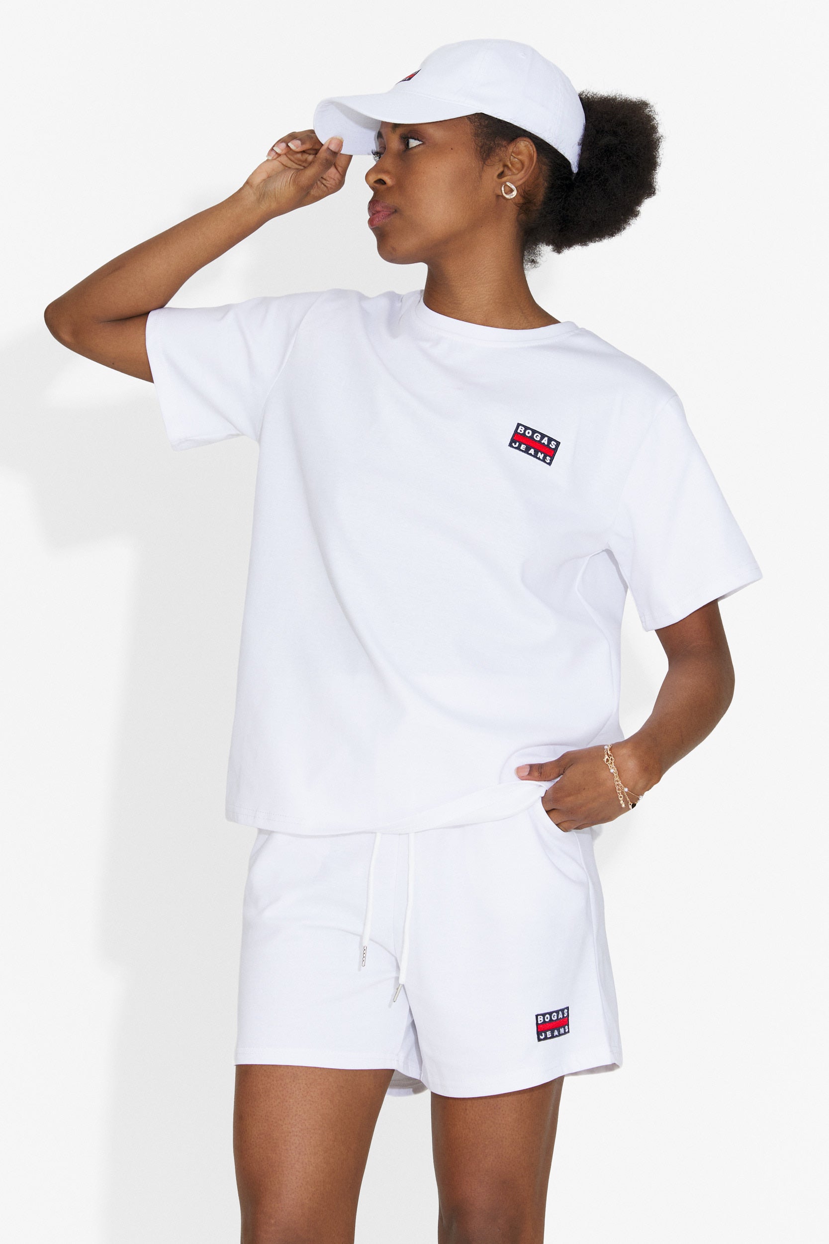 Marva Bogas Women's Set with White Shorts