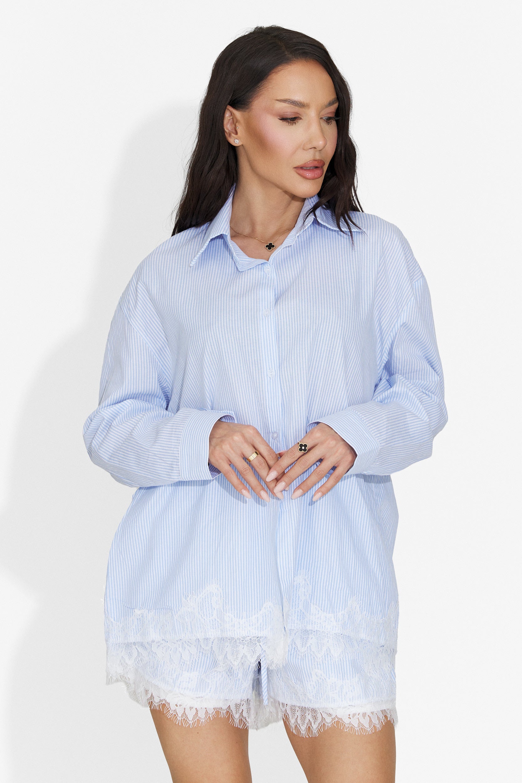 Marigold Bogas Women's Set with Blue Shorts
