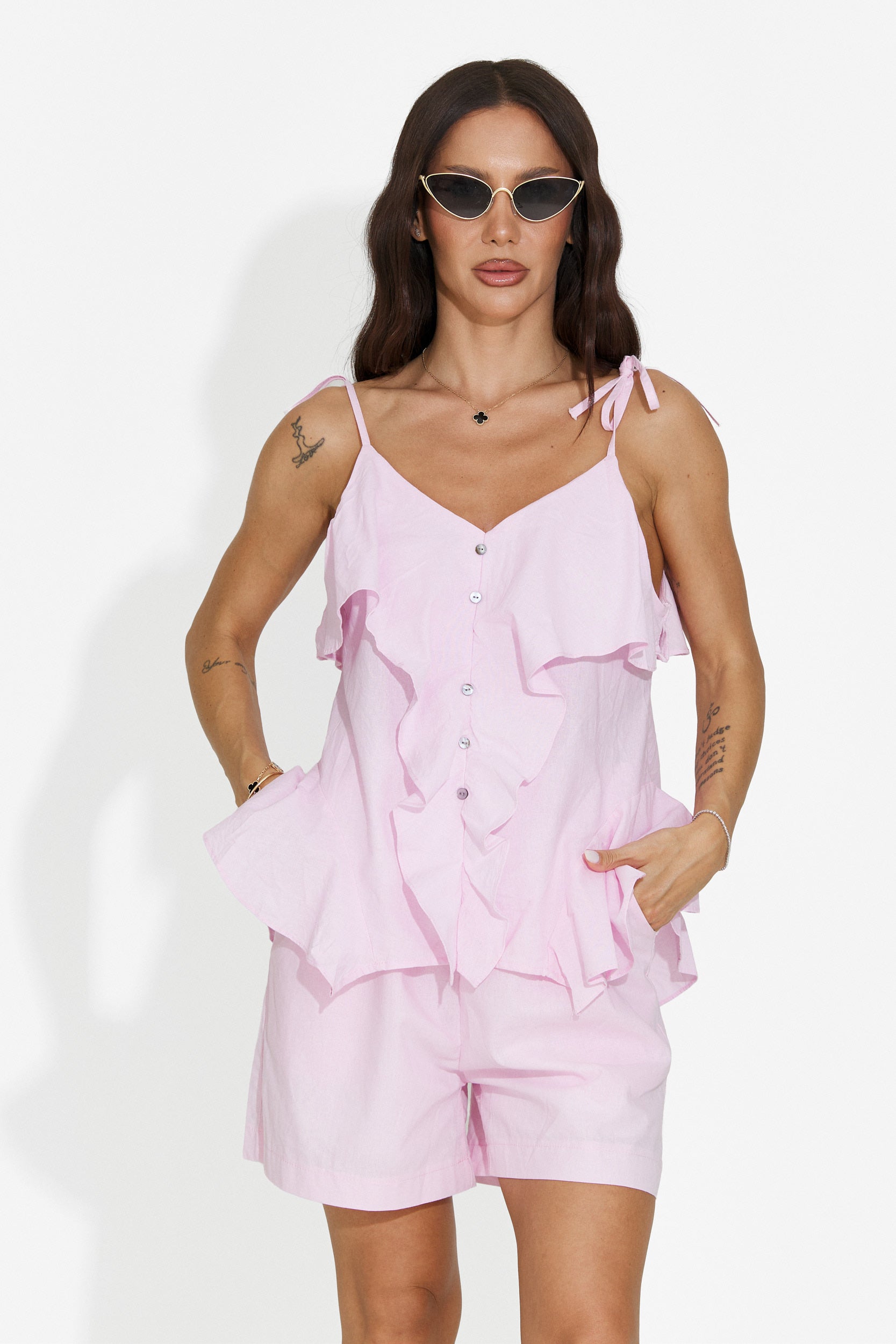 Women's set with short pink pants Kanelia Bogas