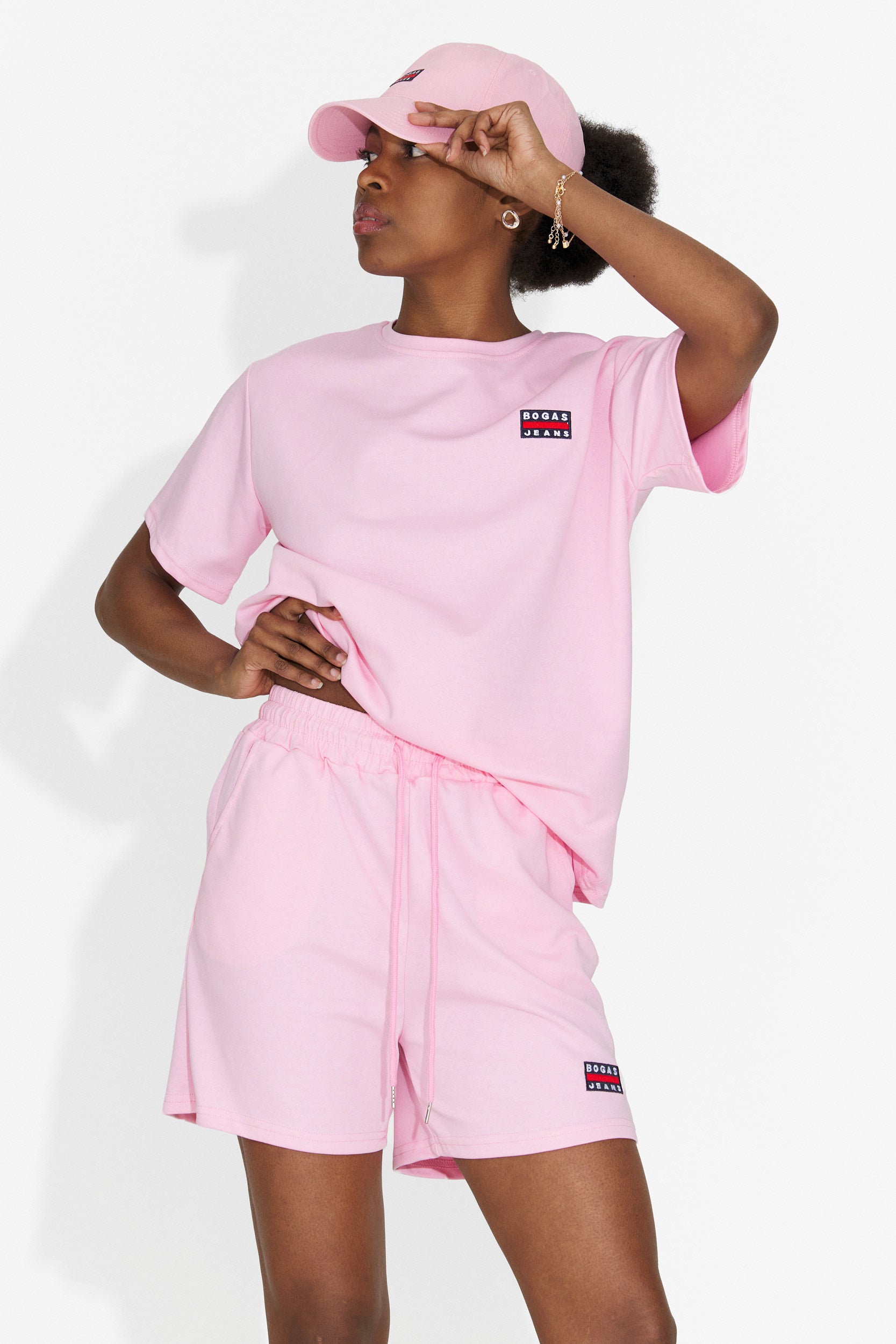 Marva Bogas Women's Set with Pink Shorts