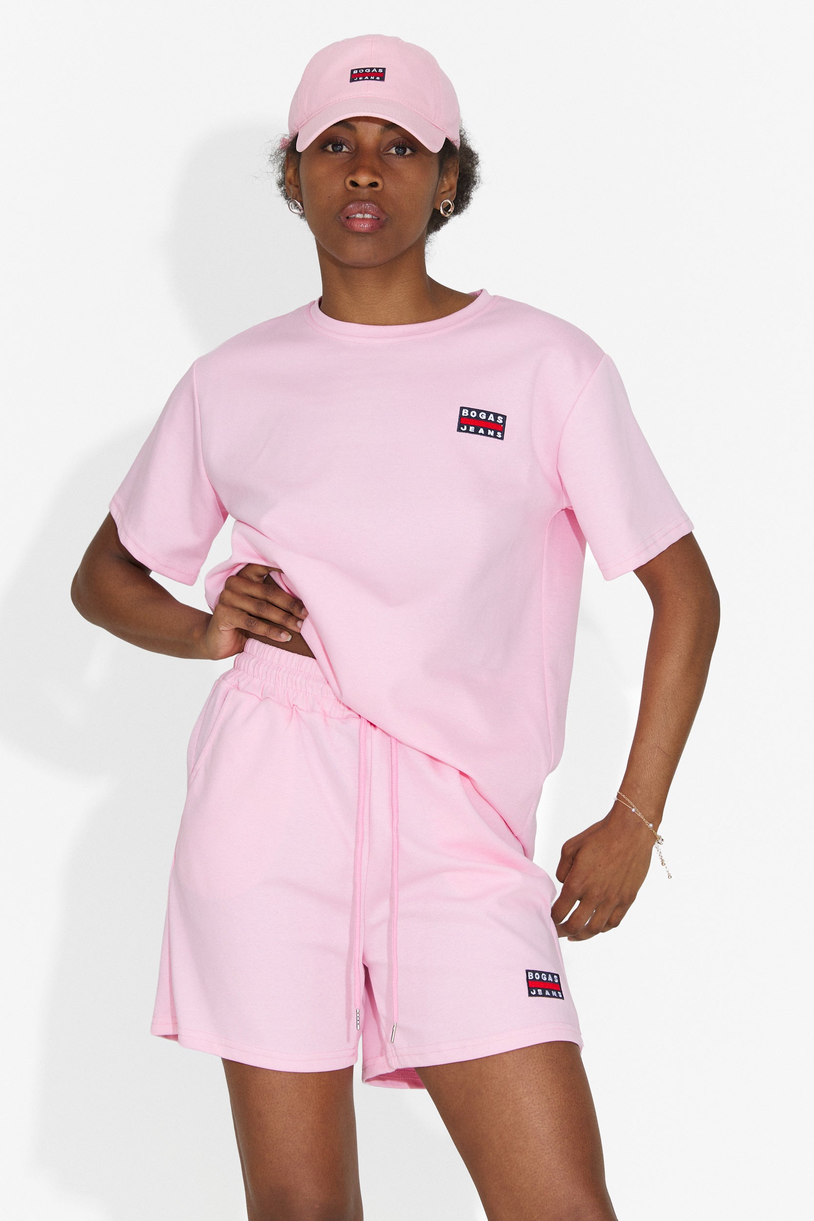 Marva Bogas Women's Set with Pink Shorts