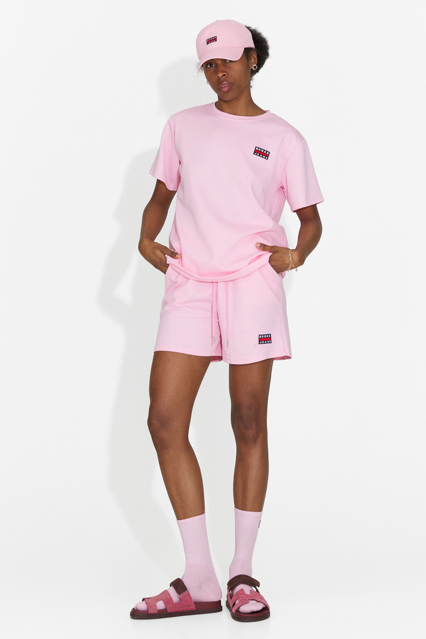 Marva Bogas Women's Set with Pink Shorts
