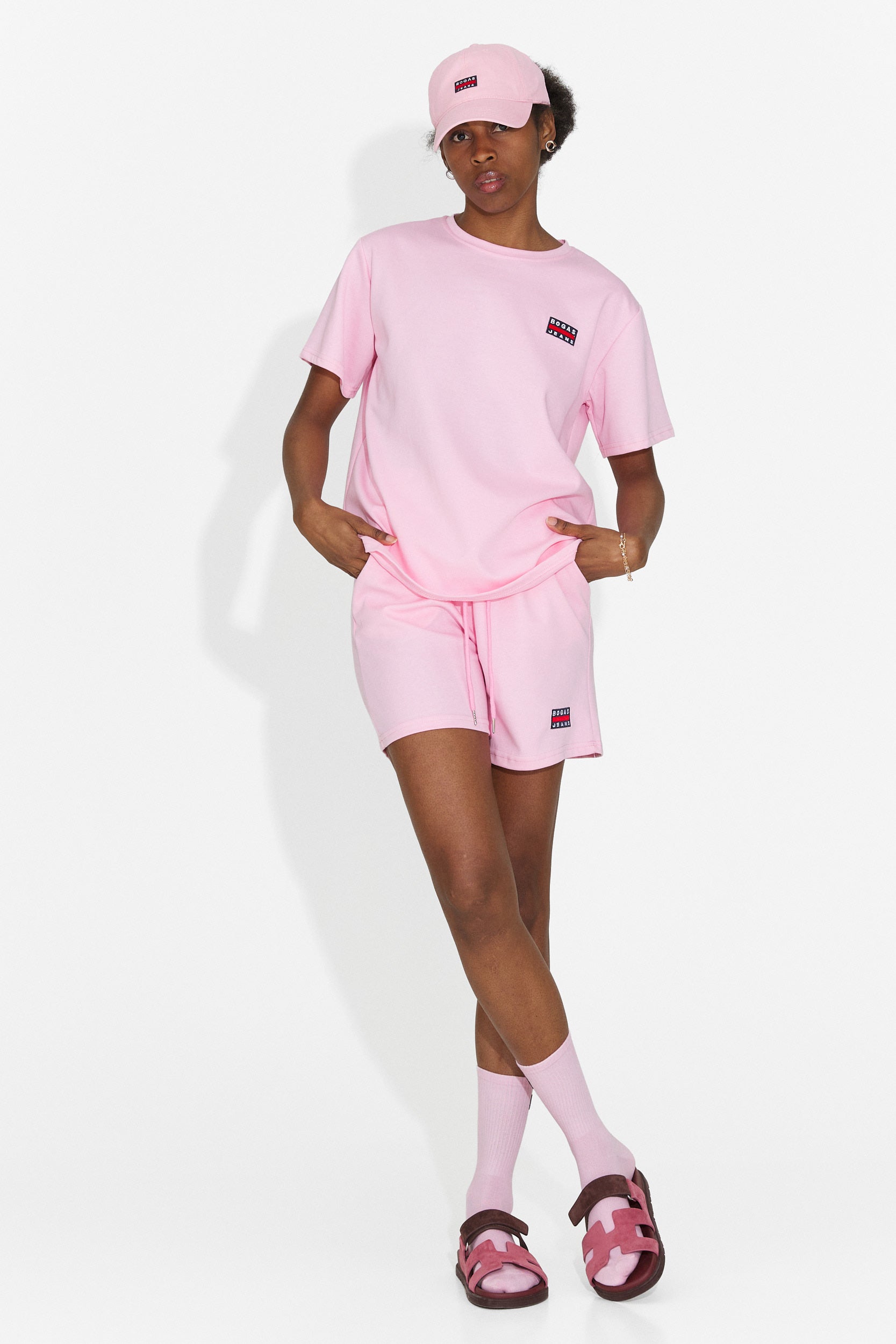 Marva Bogas Women's Set with Pink Shorts