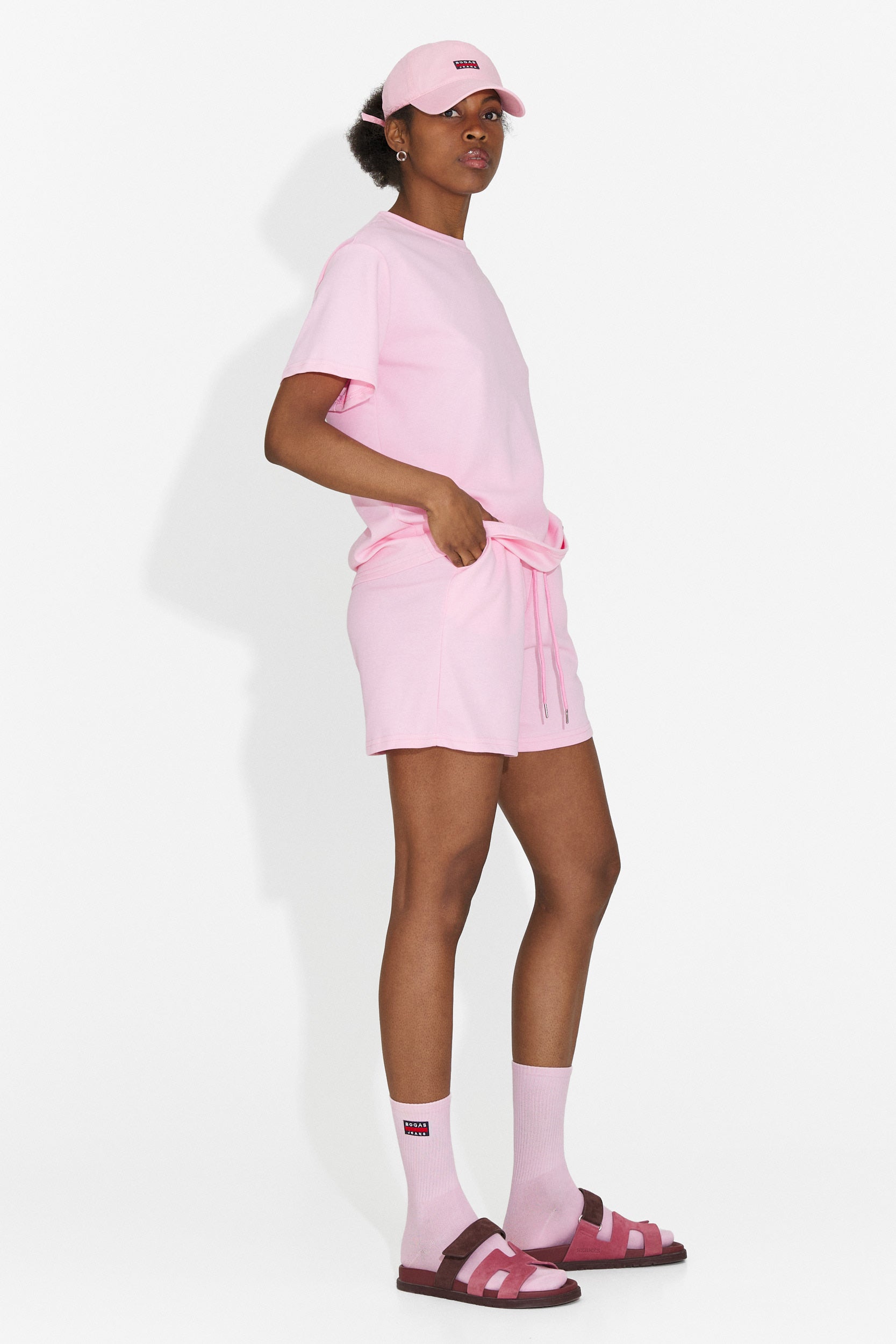 Marva Bogas Women's Set with Pink Shorts