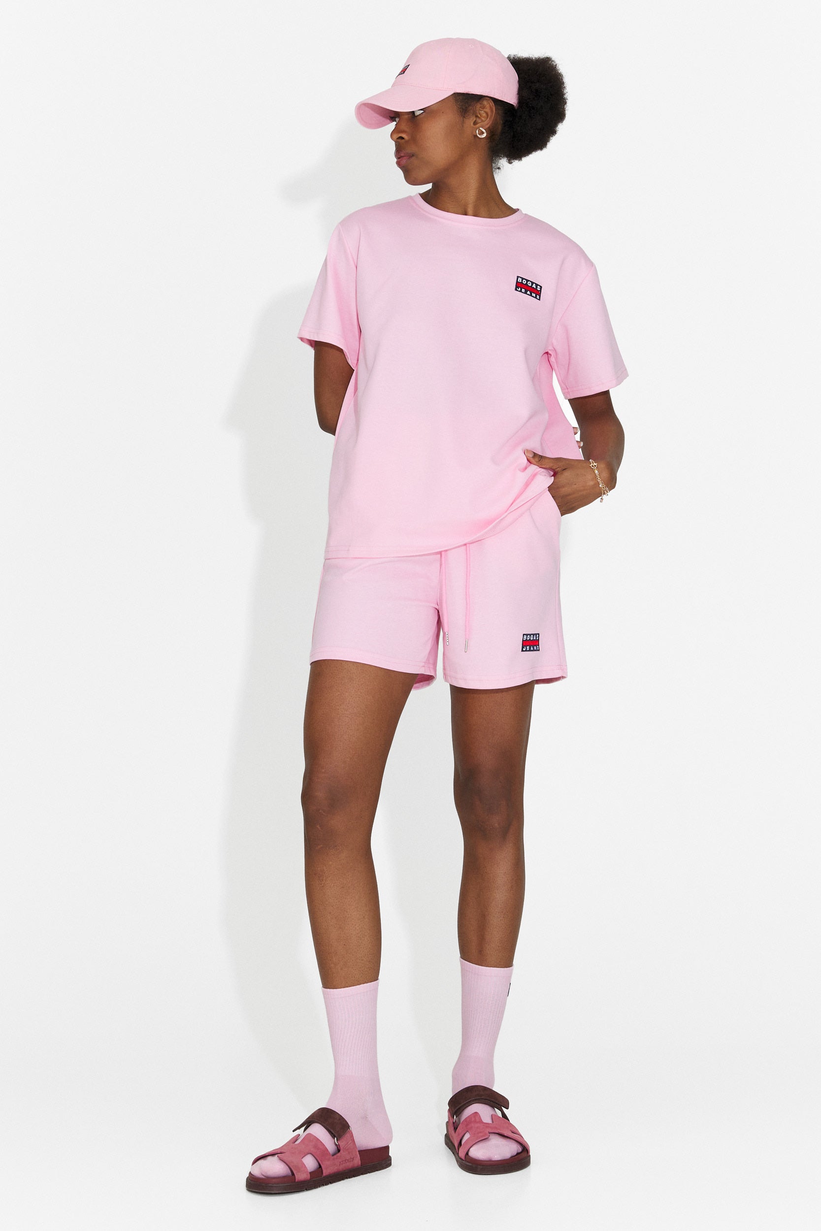 Marva Bogas Women's Set with Pink Shorts