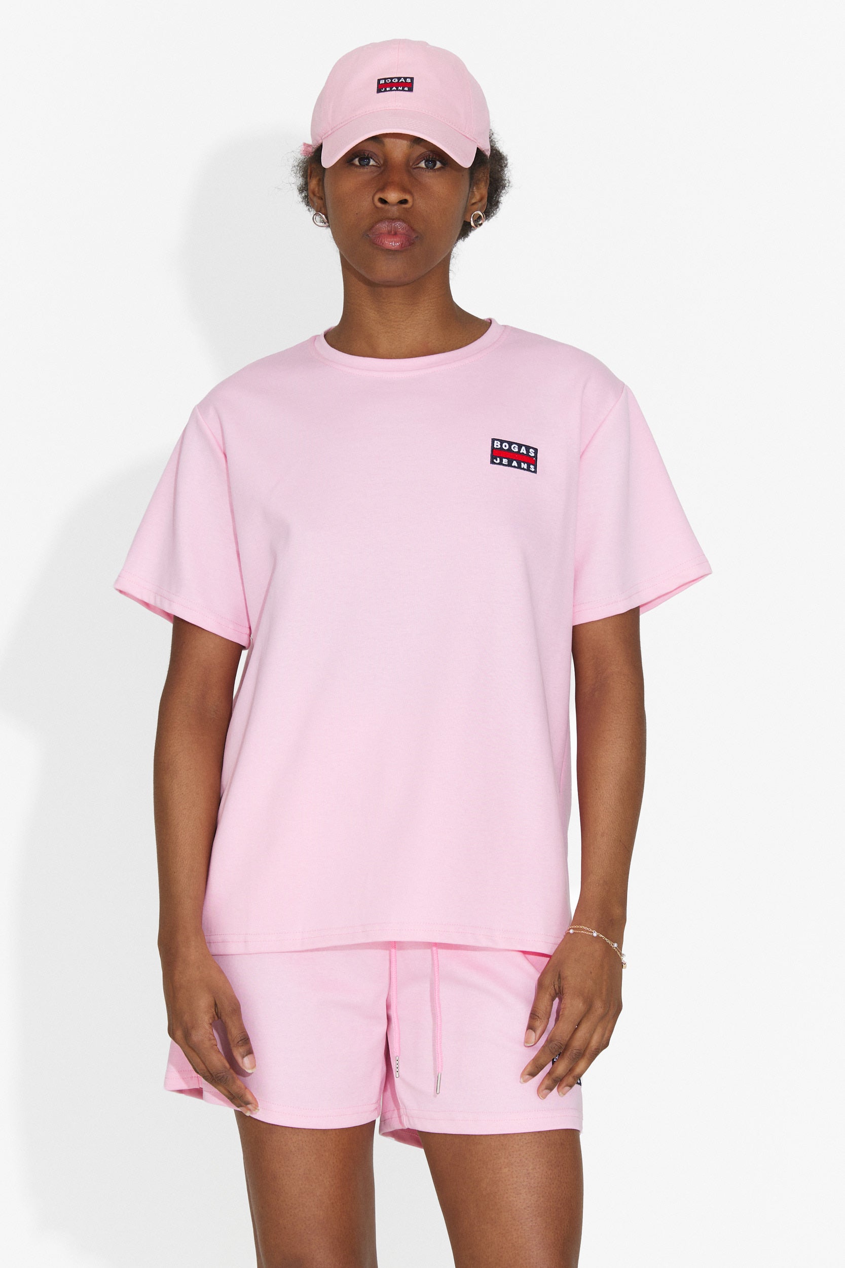 Marva Bogas Women's Set with Pink Shorts