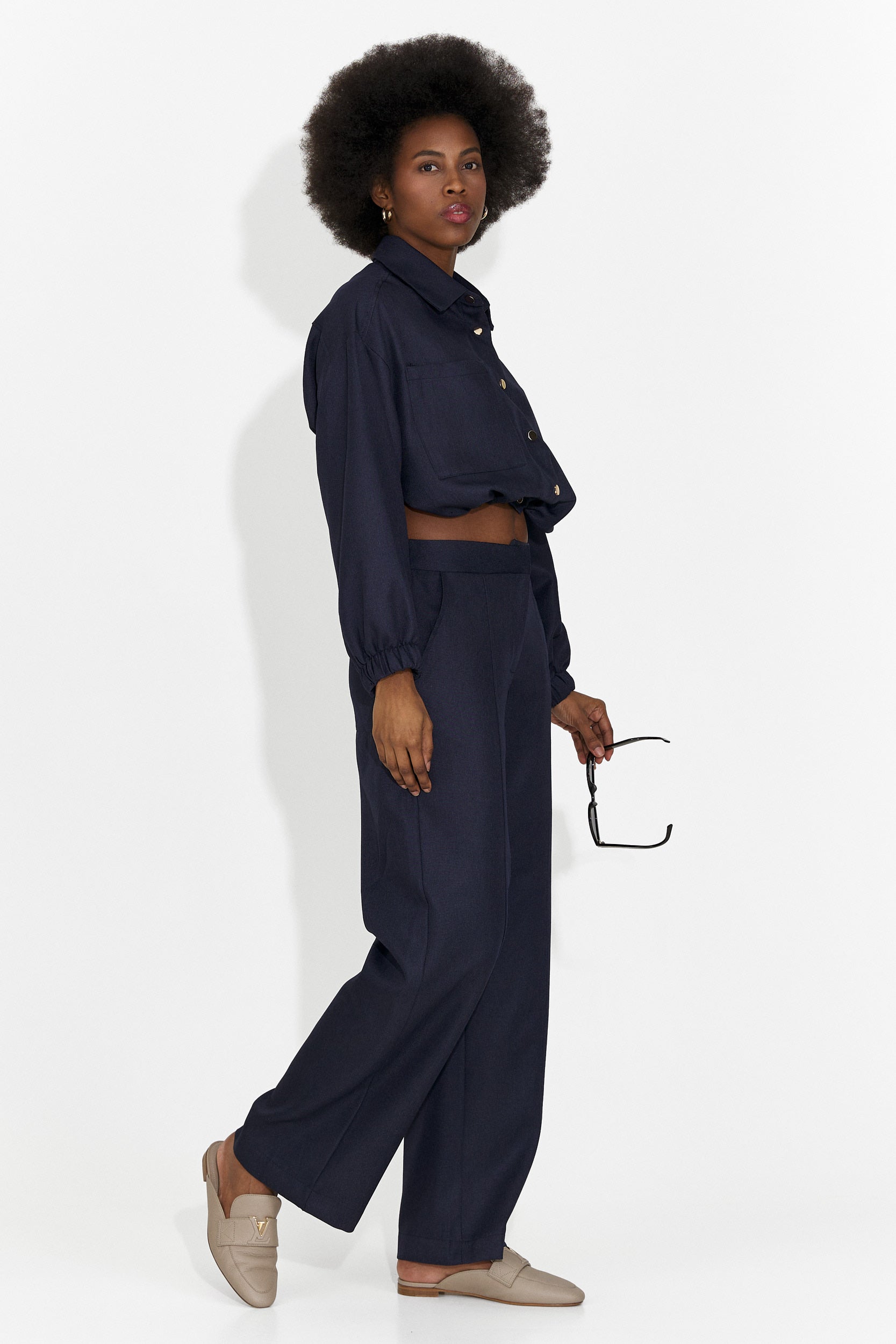 Elegantes Damen-Ensemble in Marineblau Densia Bogas