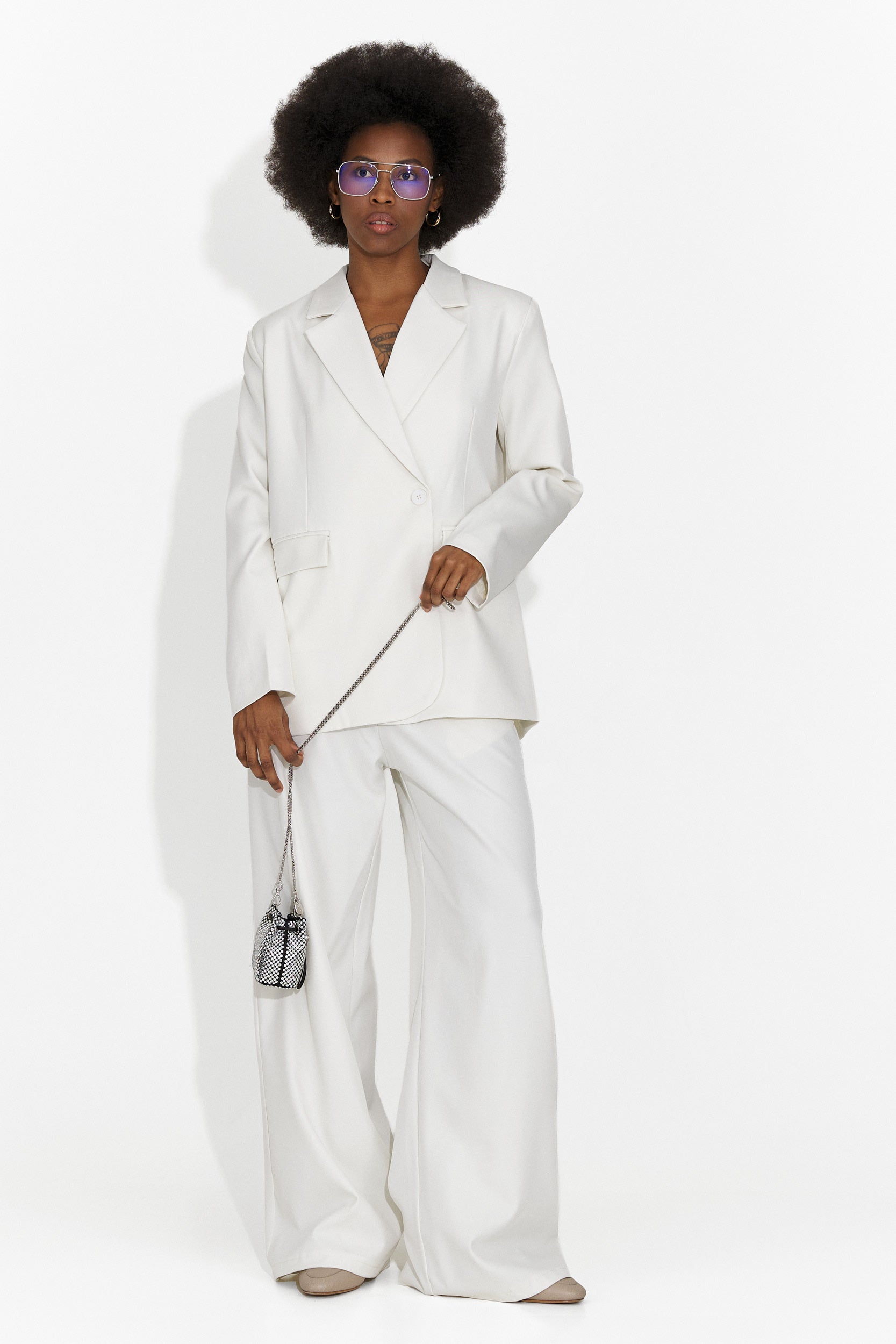 Conjunto elegante para mujer color crema Timelia Bogas