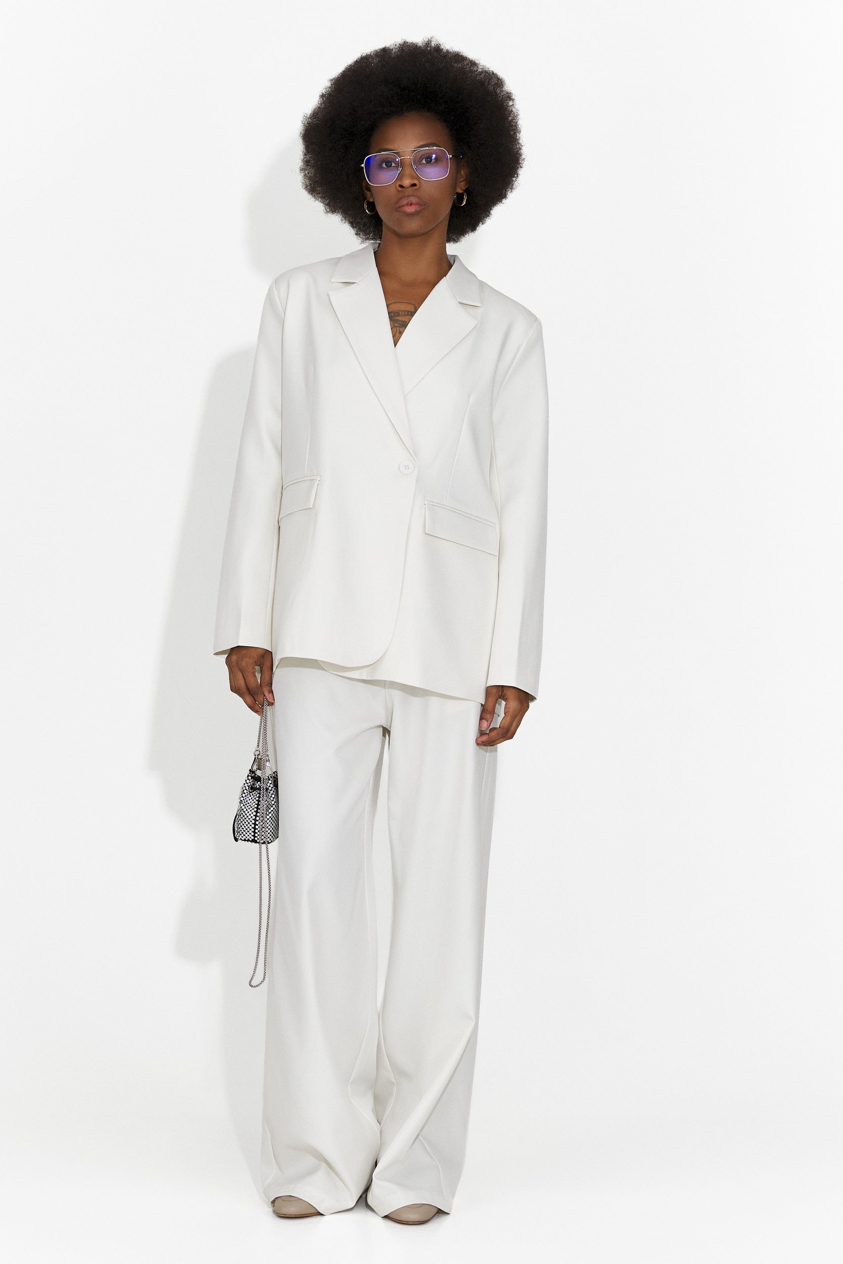 Conjunto elegante para mujer color crema Timelia Bogas