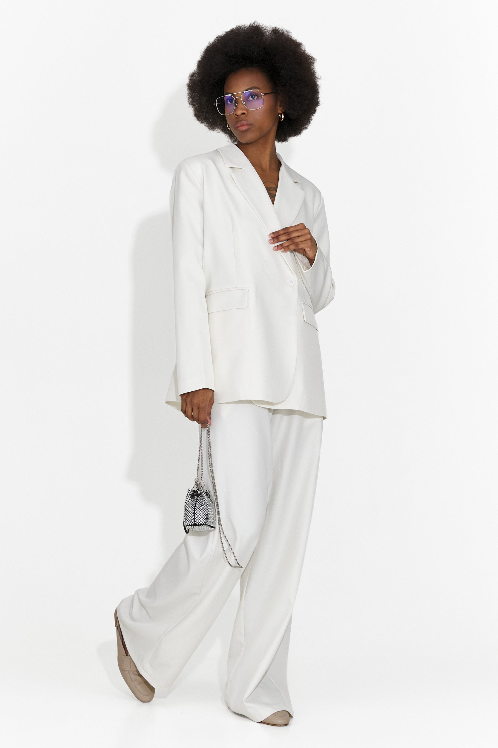 Conjunto elegante para mujer color crema Timelia Bogas