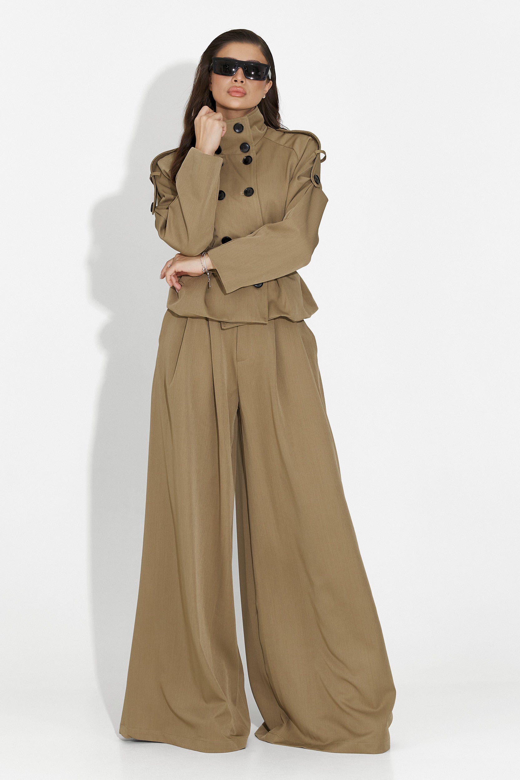 Elegancki brązowy komplet damski Belora Bogas