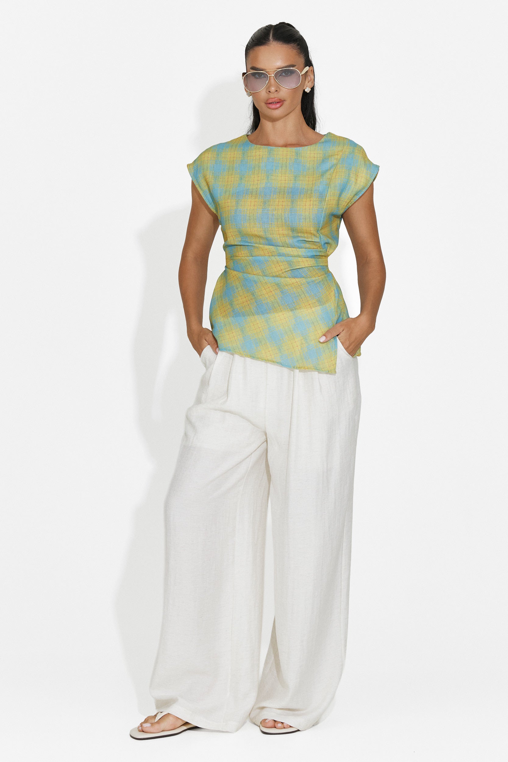 Conjunto de mujer camiseta + pantalones verde Hortisa Bogas